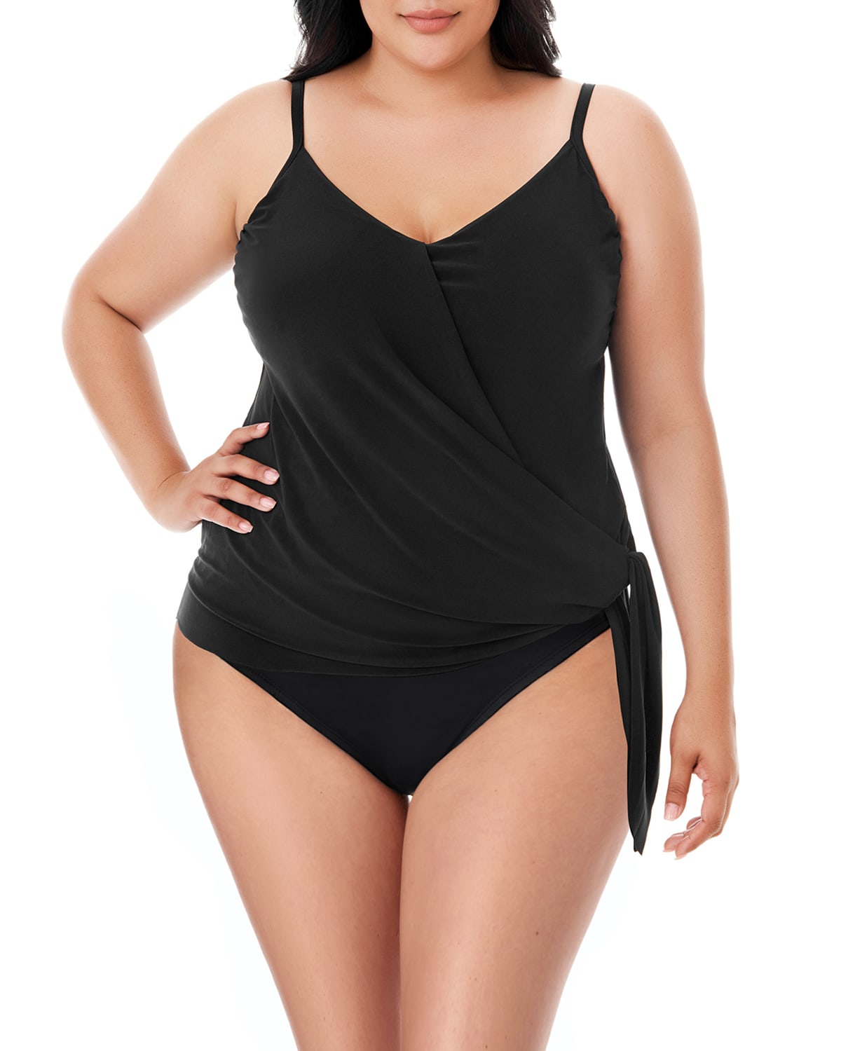 Magicsuit Alex Side-tie Underwire Tankini Top Women's Swimsuit In Black