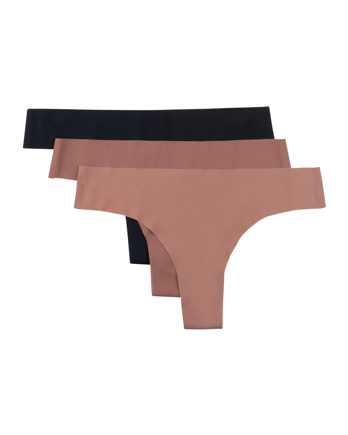 Uwila Warrior Three-pack Vip Thong In Toffee / Black