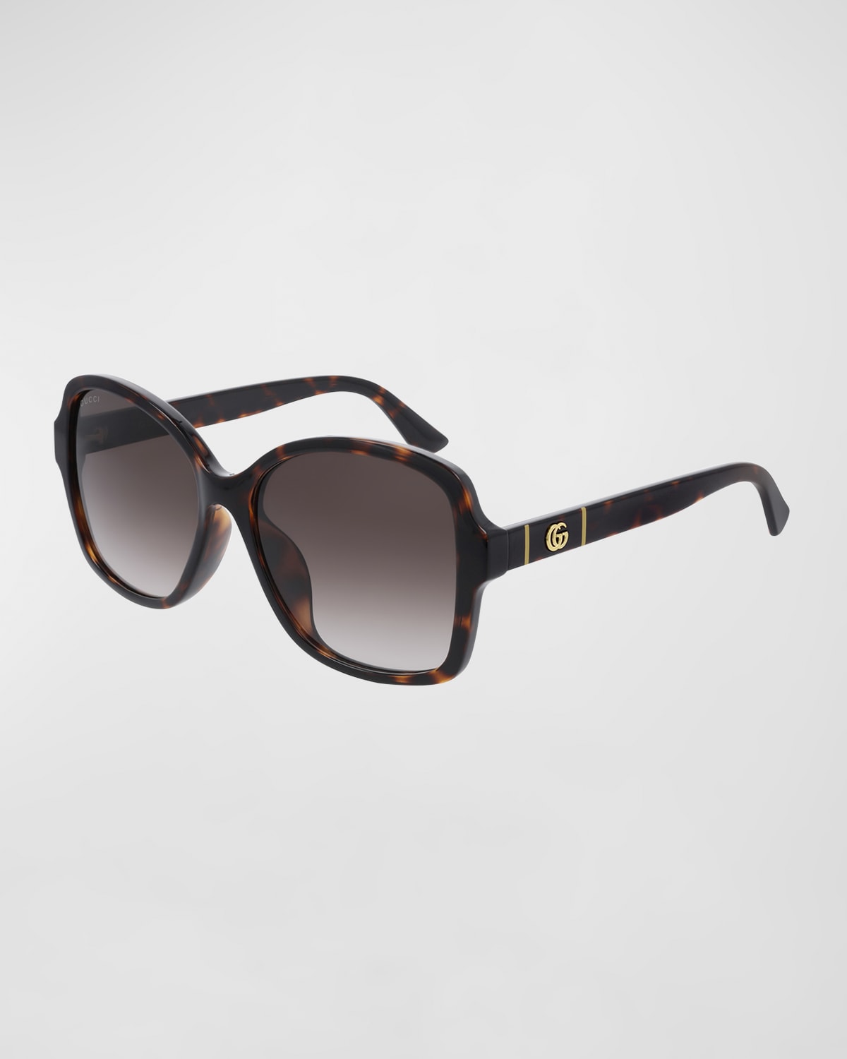 Gucci Square Monochromatic Sunglasses In Havana