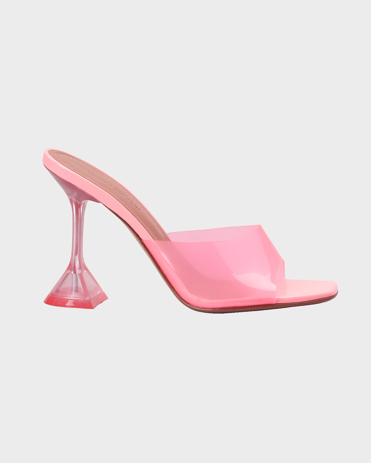 Amina Muaddi Lupita Glass Square-toe Pvc Heeled Mules In Bubble
