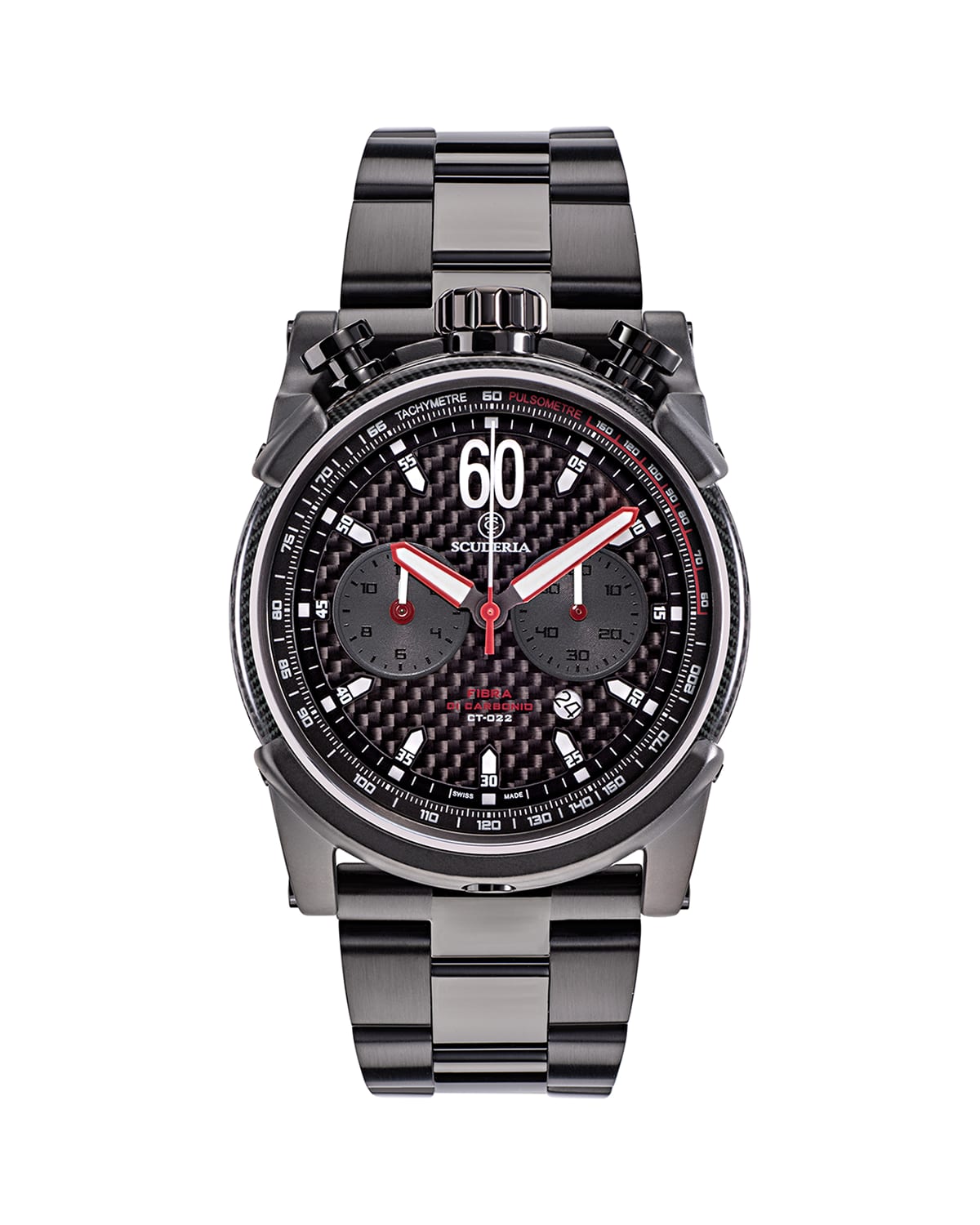 Ct Scuderia Men's 44mm Chronograph Carbon Fiber Bracelet Watch