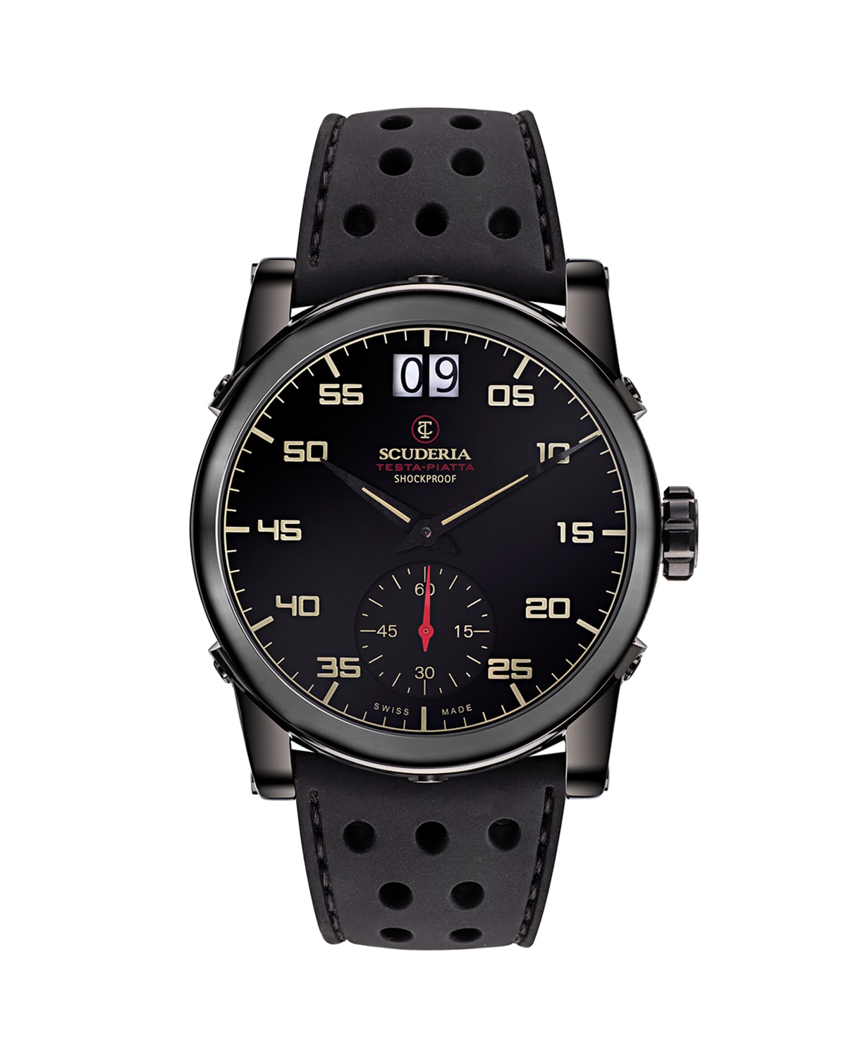 Ct Scuderia Men's 42mm Testa-piatta Perforated Silicone Watch