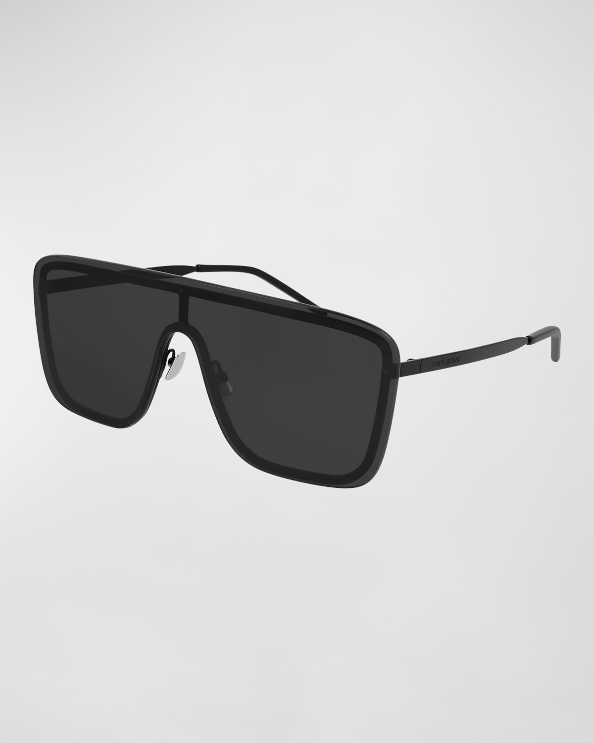 Saint Laurent Mask Shield Mirrored Sunglasses In Black