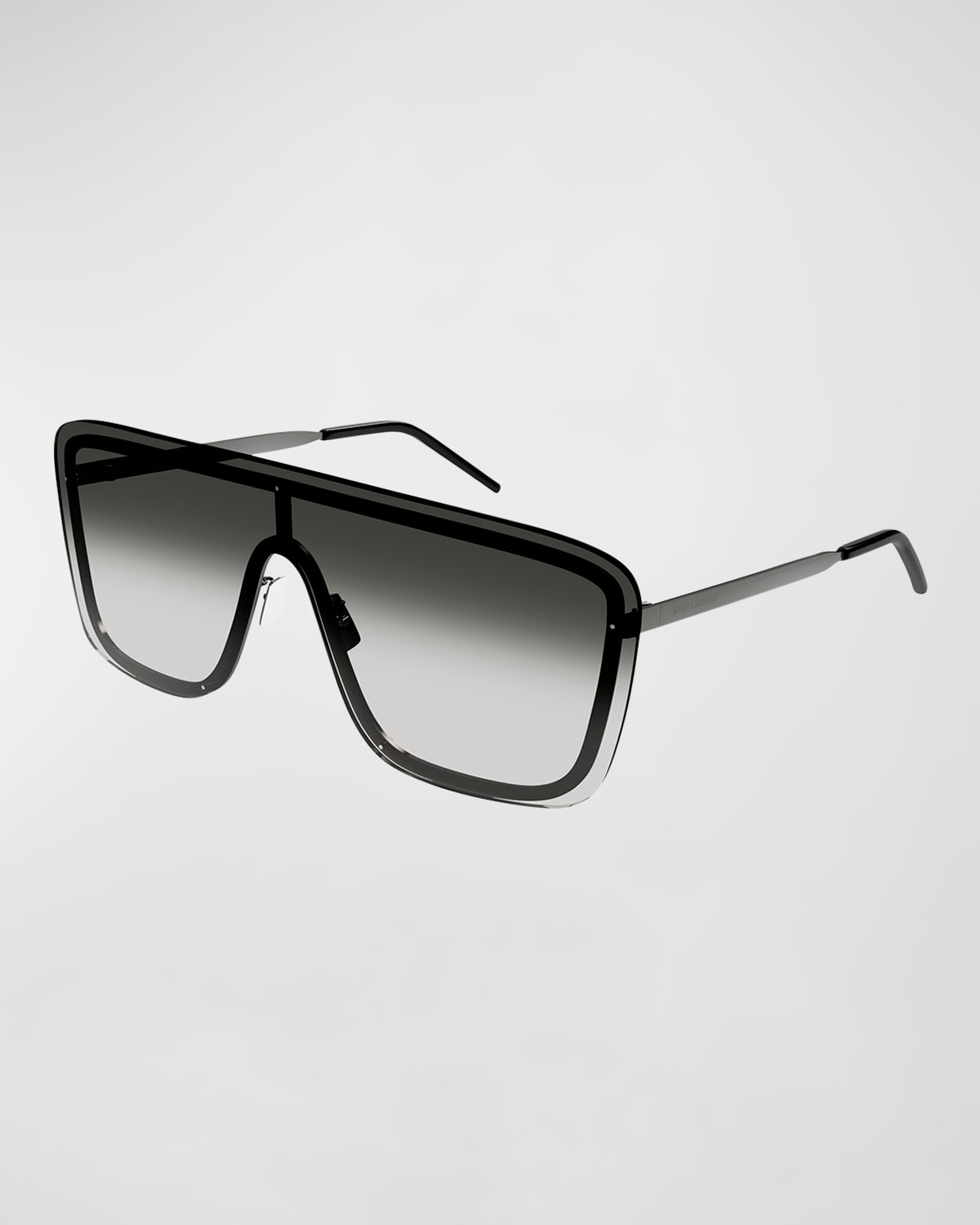 Saint Laurent Mask Shield Mirrored Sunglasses In Silver / Black