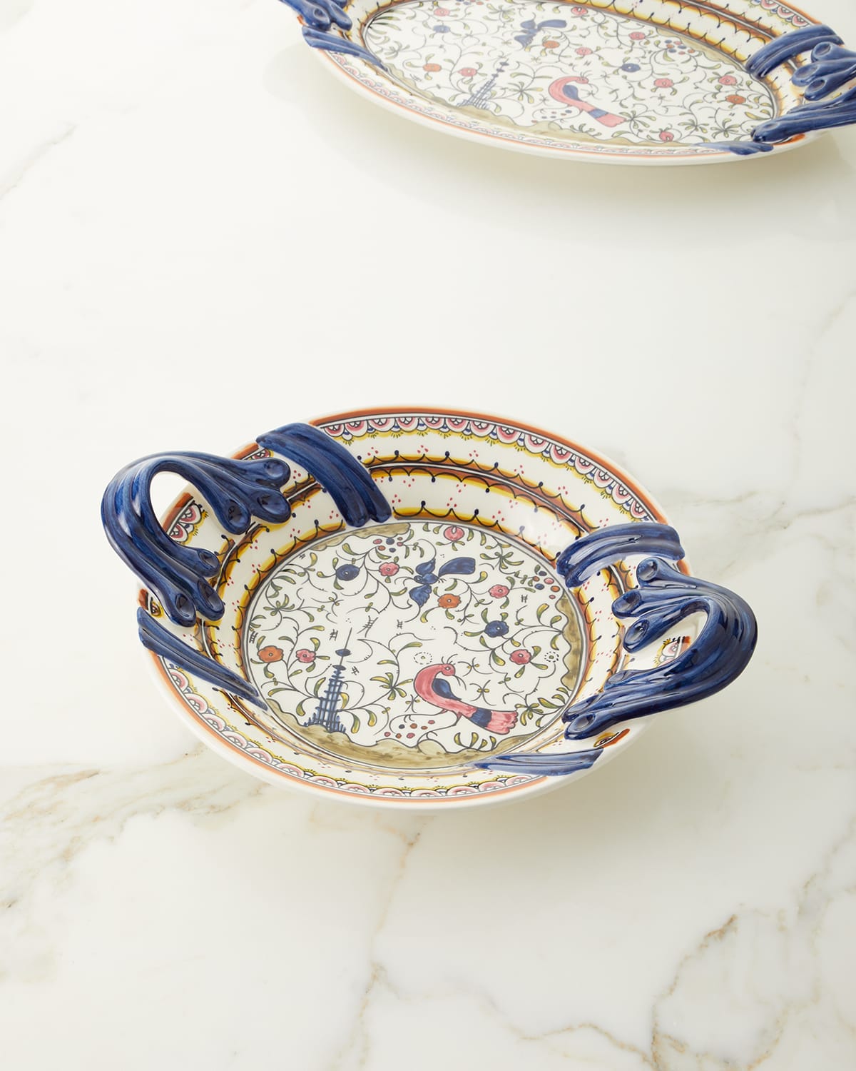 Neiman Marcus Pavoes Handled Low Bowl