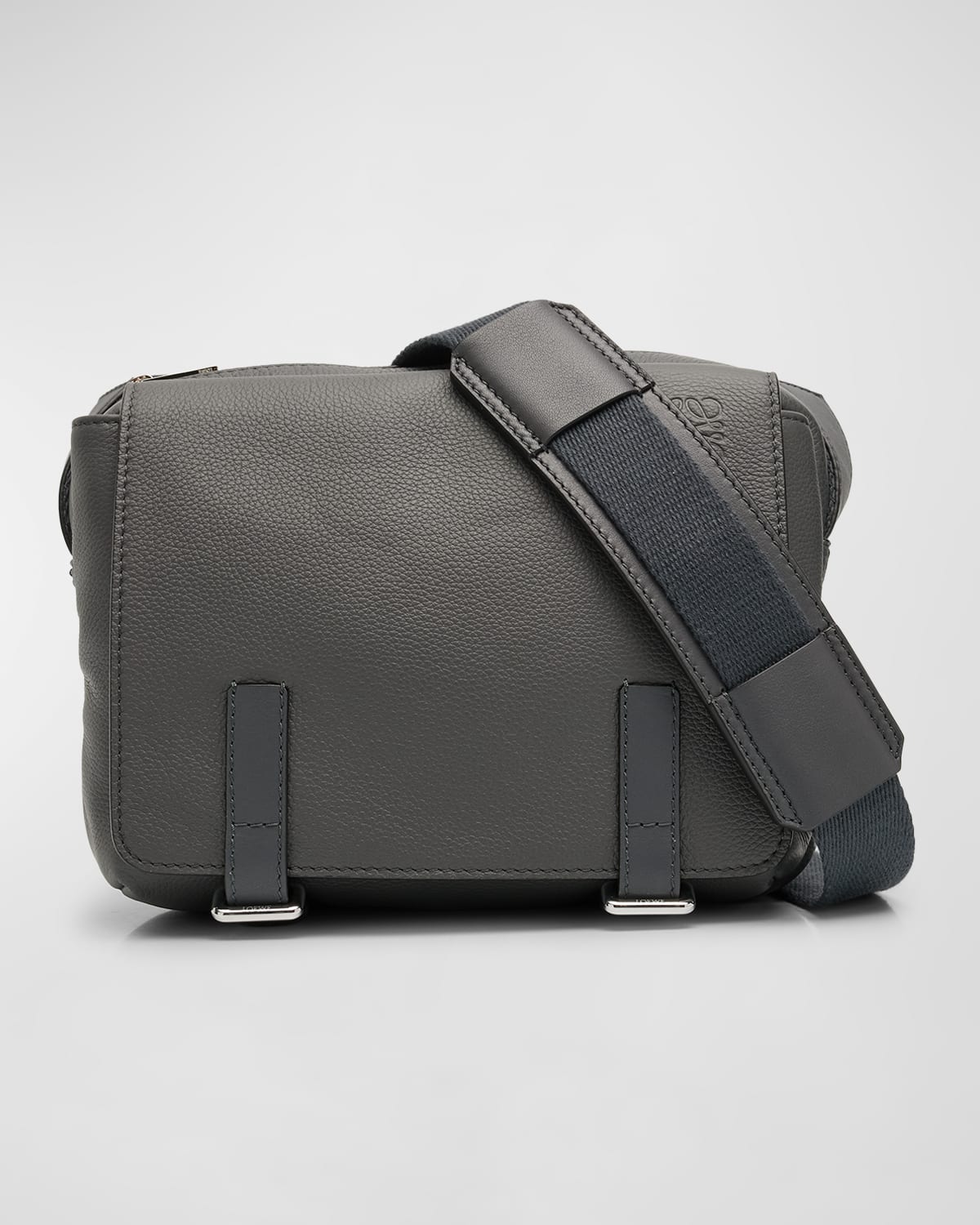 Loewe Men's Xs Leather Military Messenger Bag In Anthracite