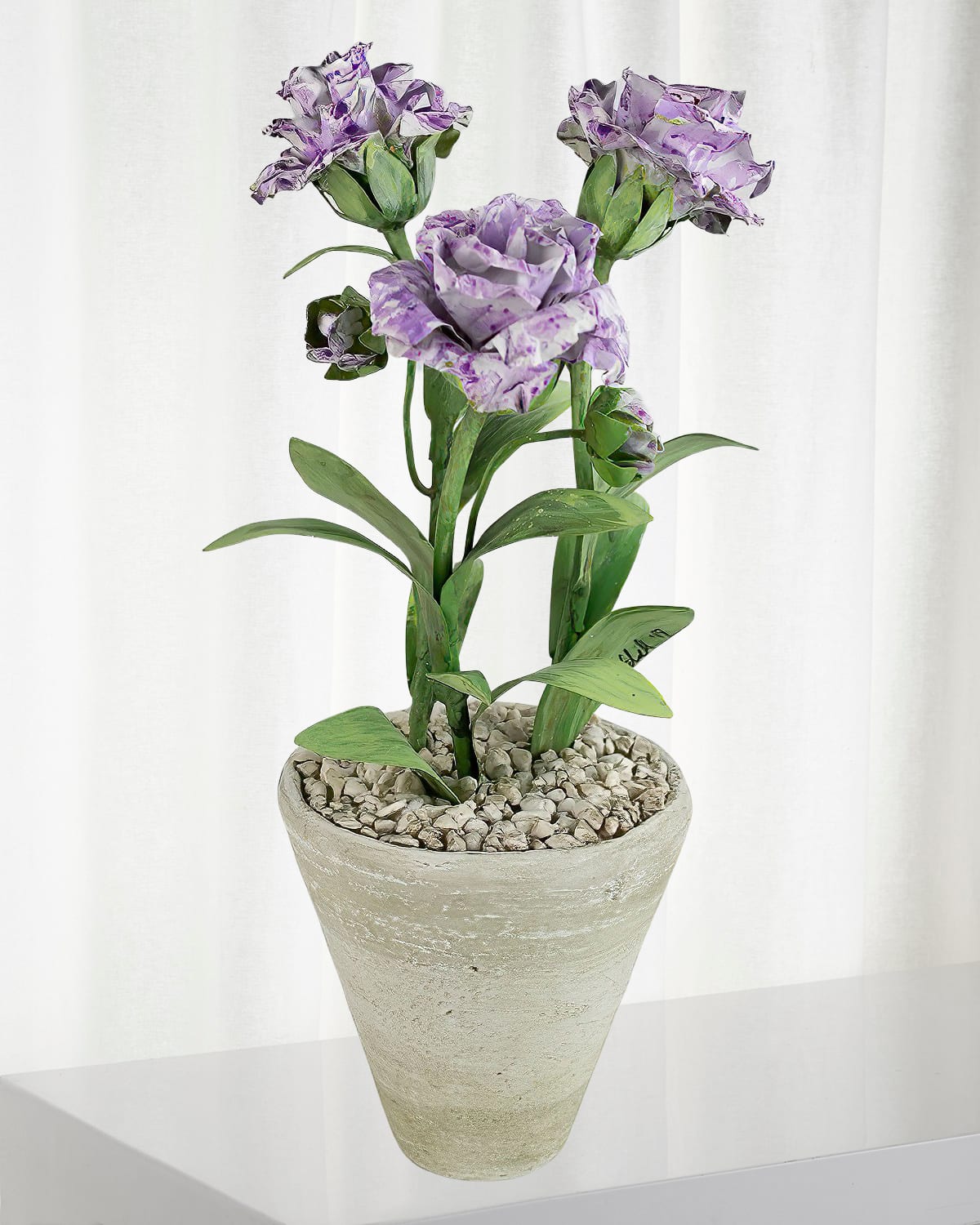 Shop Tommy Mitchell Carnation January Birth Flower In White Terracotta Pot In Lavender