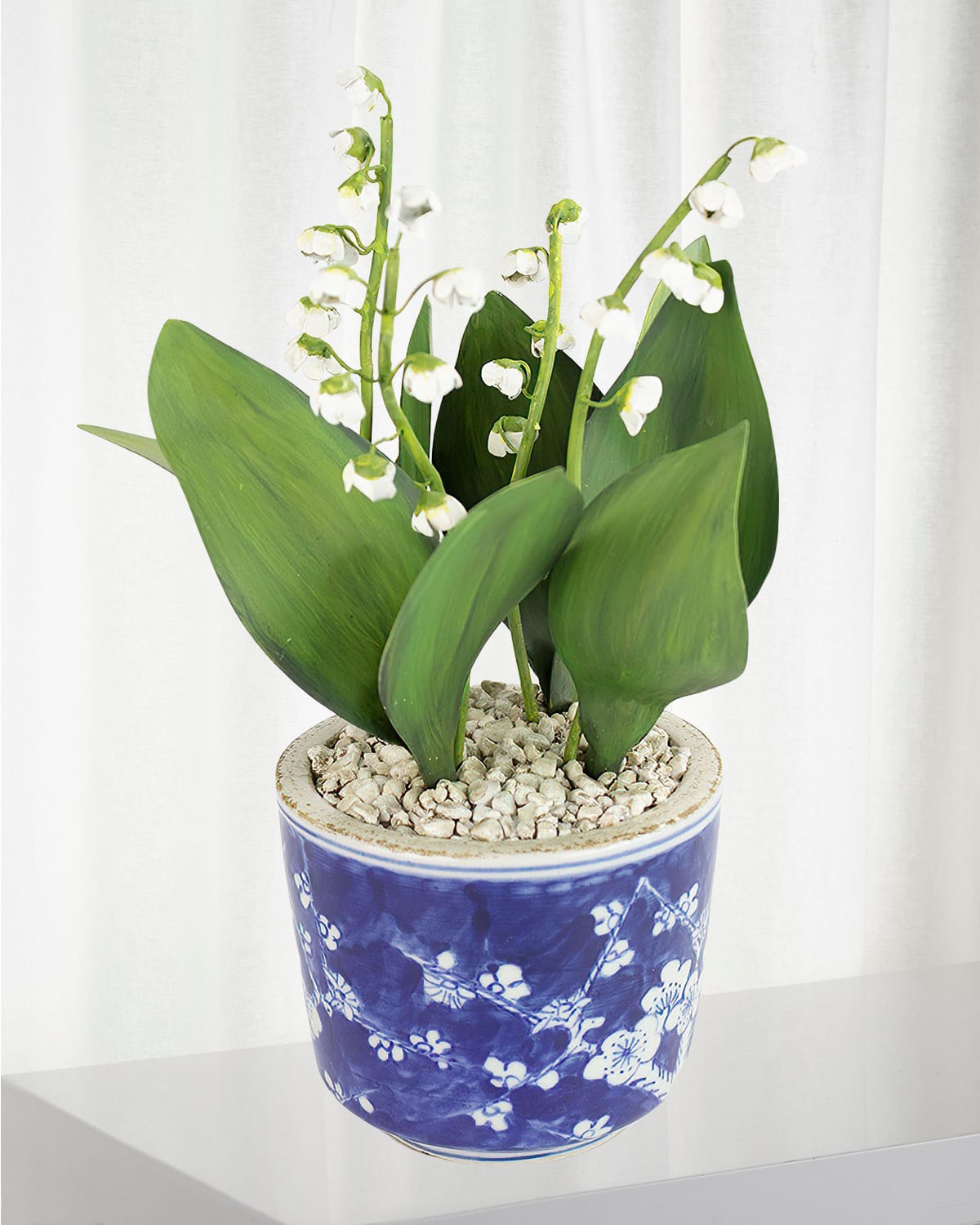 Shop Tommy Mitchell Lily Of The Valley May Birth Flower In Ceramic Pot In White