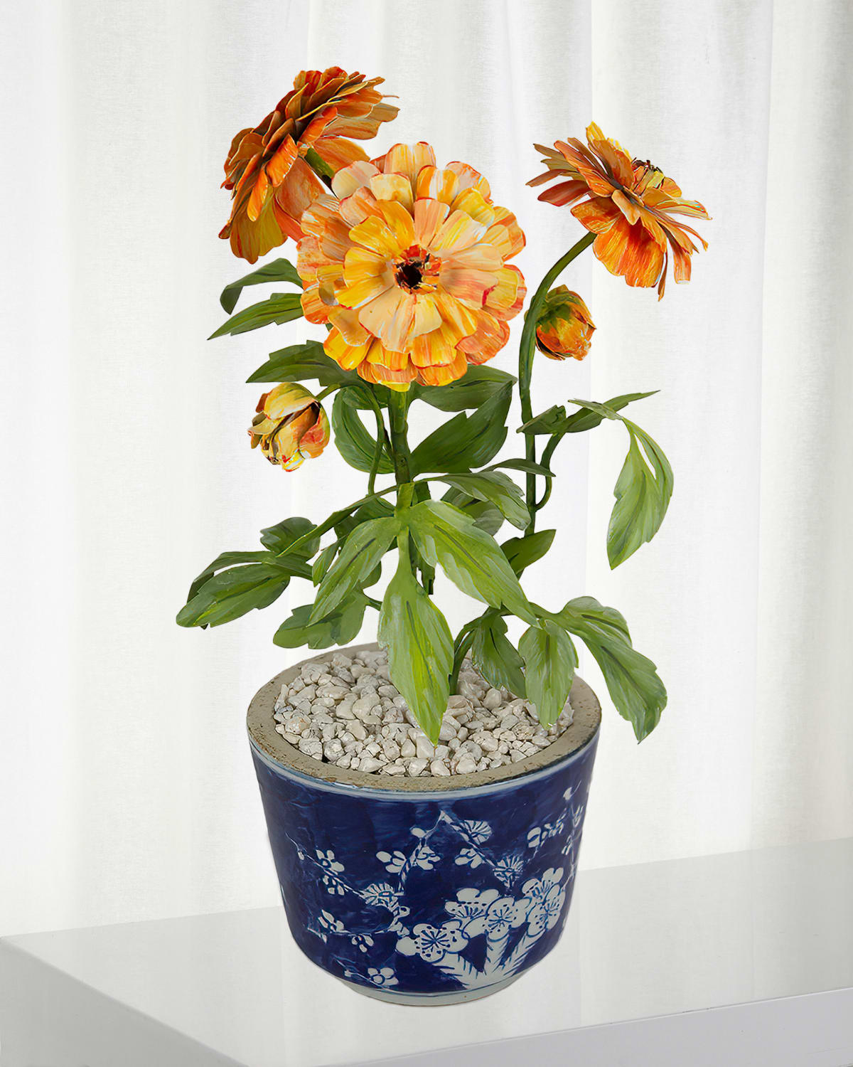 Shop Tommy Mitchell Marigold October Birth Flower In Ceramic Pot In Orange