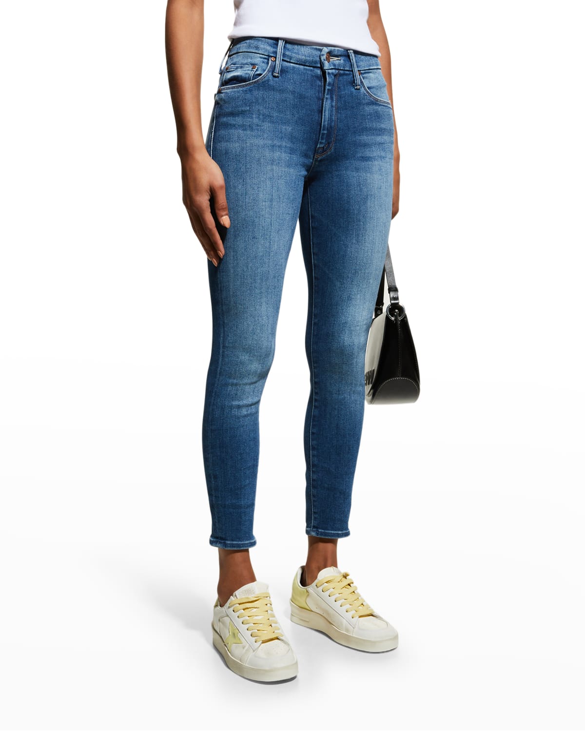 Mother The Looker Skinny Mid-rise Stretch-denim Jeans In Lets Just Be Frie