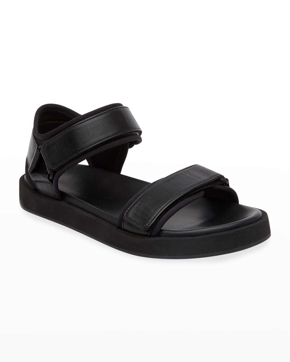 The Row Hook And Loop Nappa-leather Sandals In Black