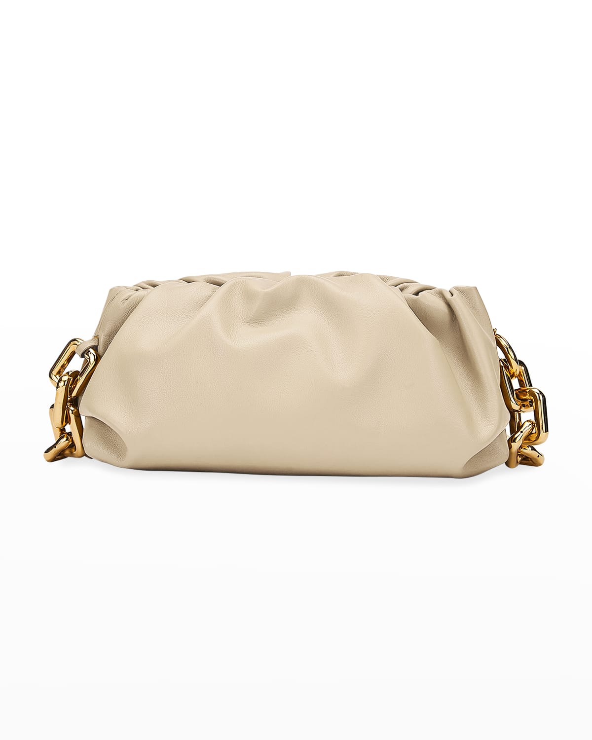 BOTTEGA VENETA MEDIUM RUCHED NAPA CHAIN POUCH BAG