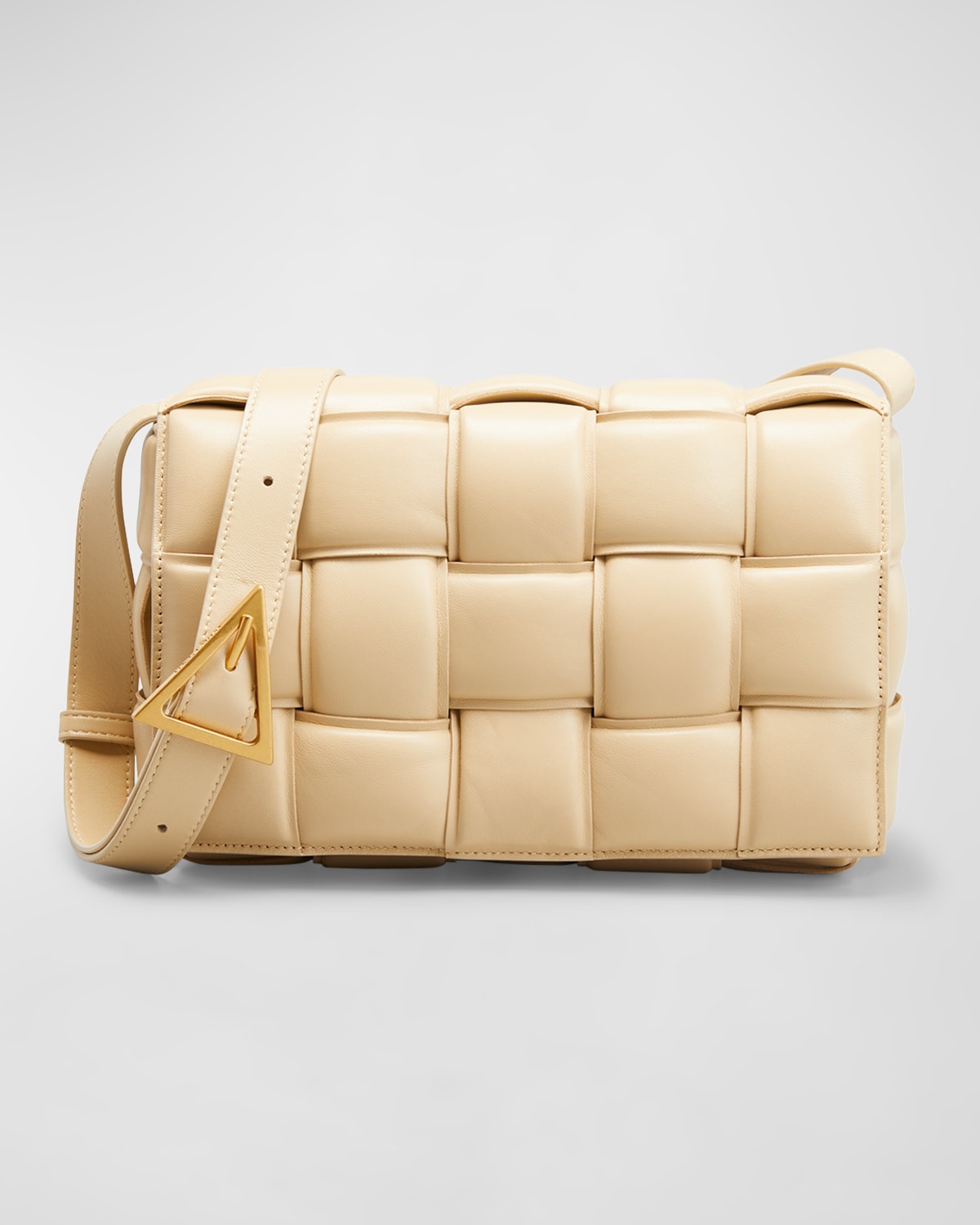 Bottega Veneta Small Intrecciato Leather Crossbody Bag Acid Kiwi/Gold