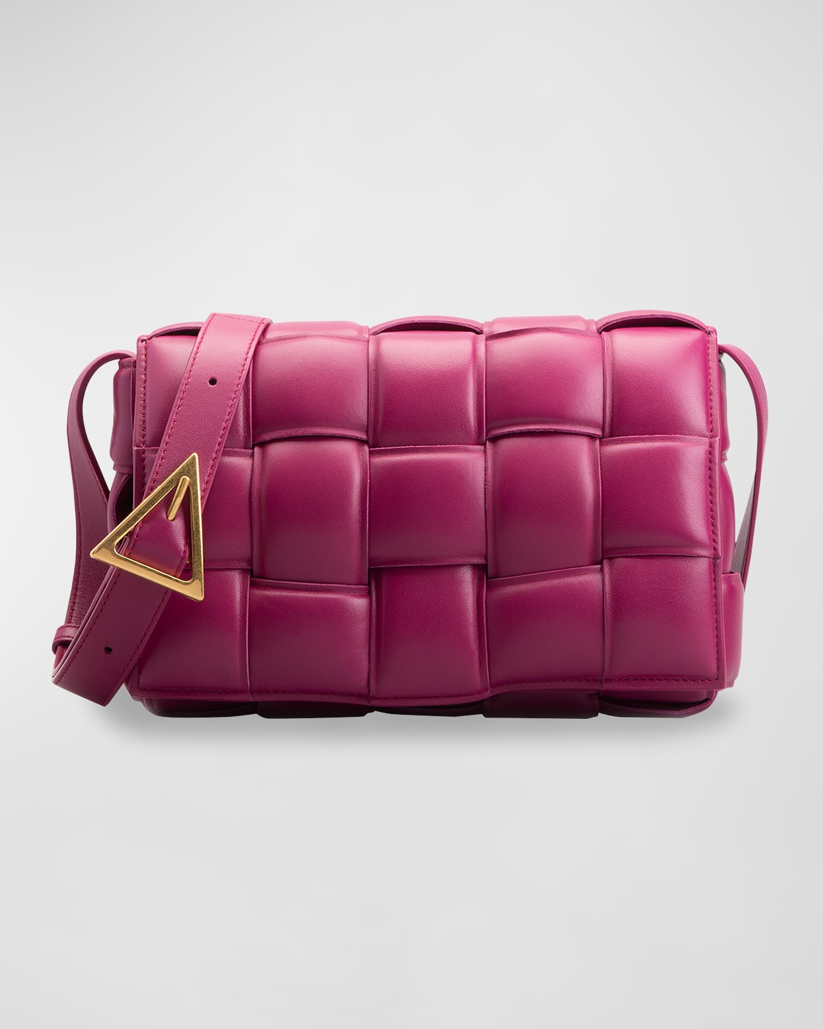 Bottega Veneta Padded Cassette Crossbody Bag In Dark Red/gold