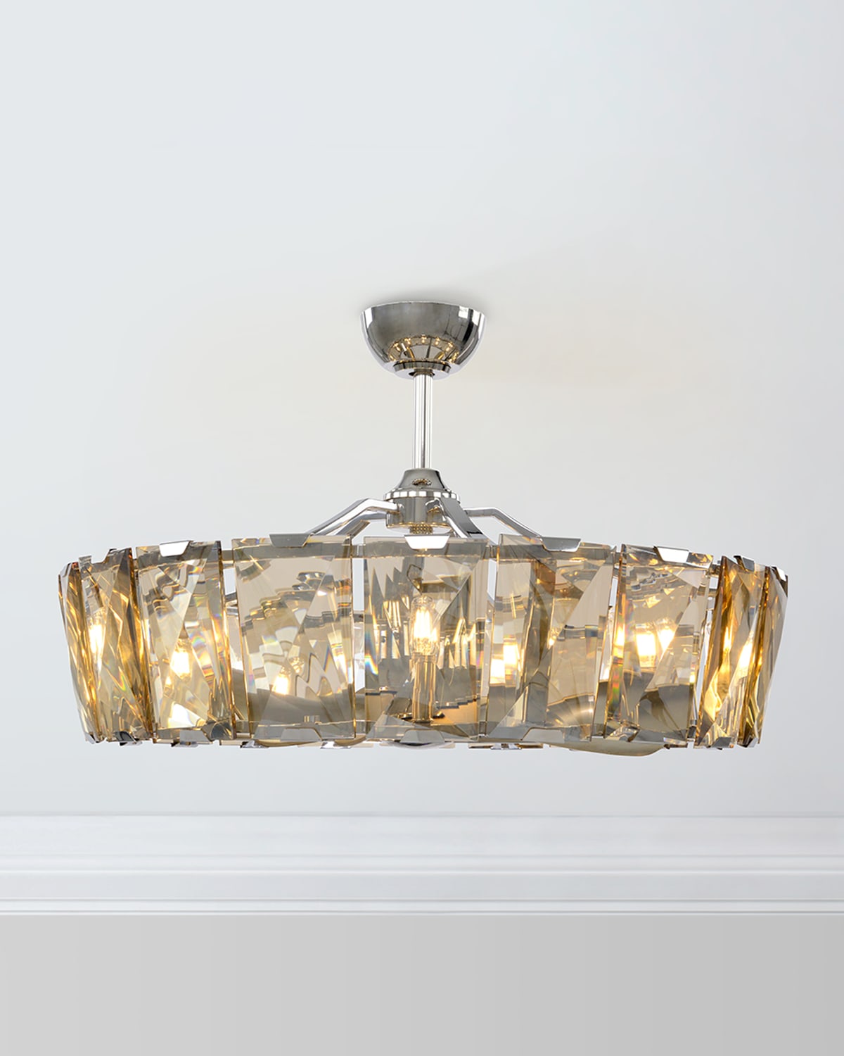 John-richard Collection 10-light Crystal Fandelier In Silver