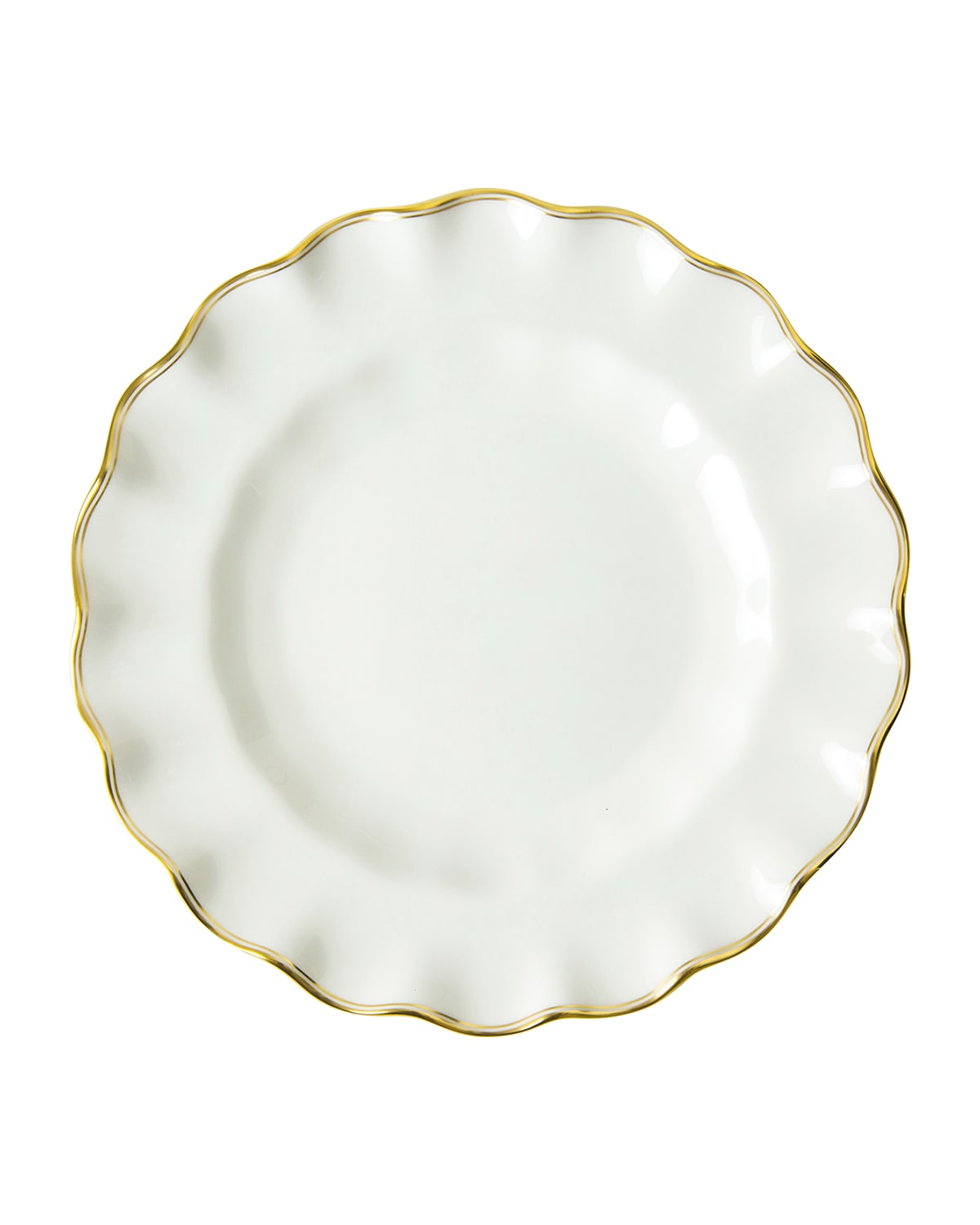 Royal Crown Derby Chelsea Duet Fluted Dessert Plate In White