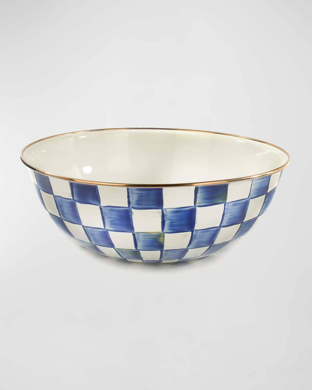 Mackenzie-childs Royal Check Everyday Extra Large Bowl In Blue/white