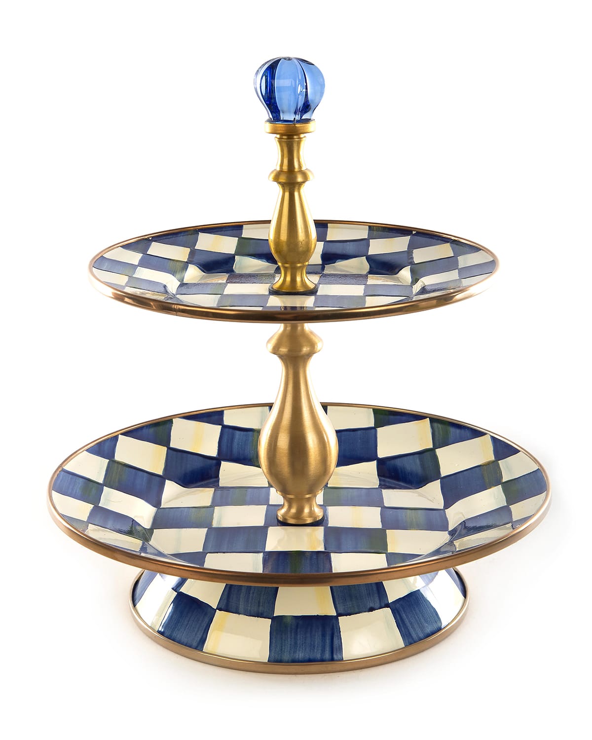 MacKenzie-Childs Royal Check 2-Tier Sweet Stand