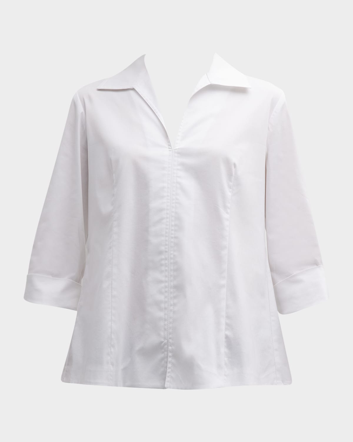 Shop Finley 3/4-sleeve Stretch Cotton Swing Shirt In White