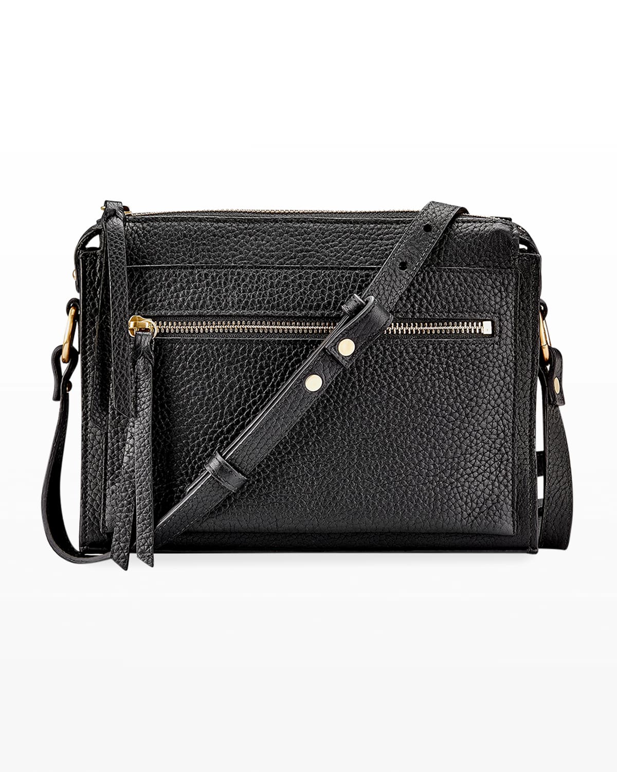Gigi New York Whitney Pebbled Leather Crossbody Bag In Black