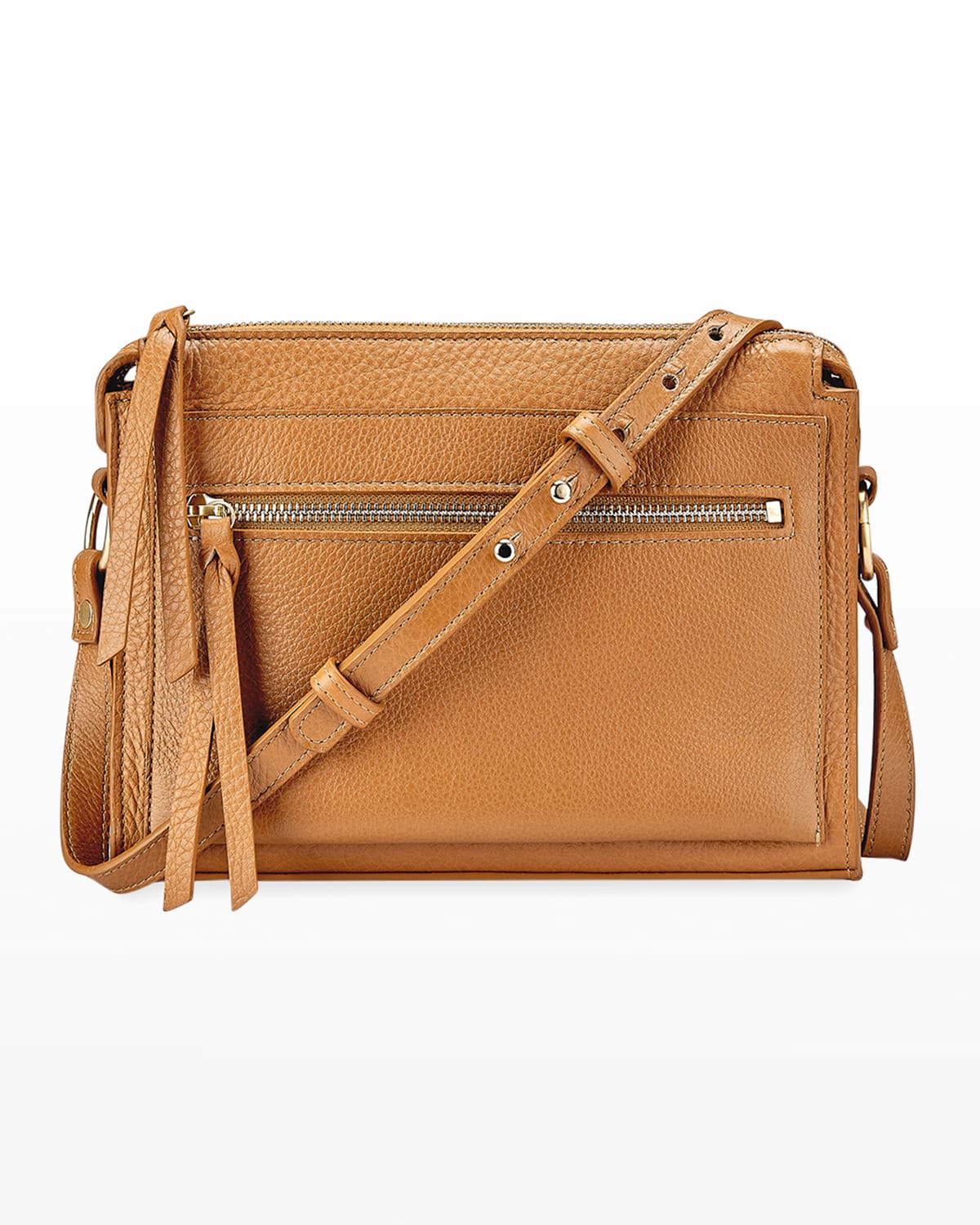 Gigi New York Whitney Pebbled Leather Crossbody Bag In Camel