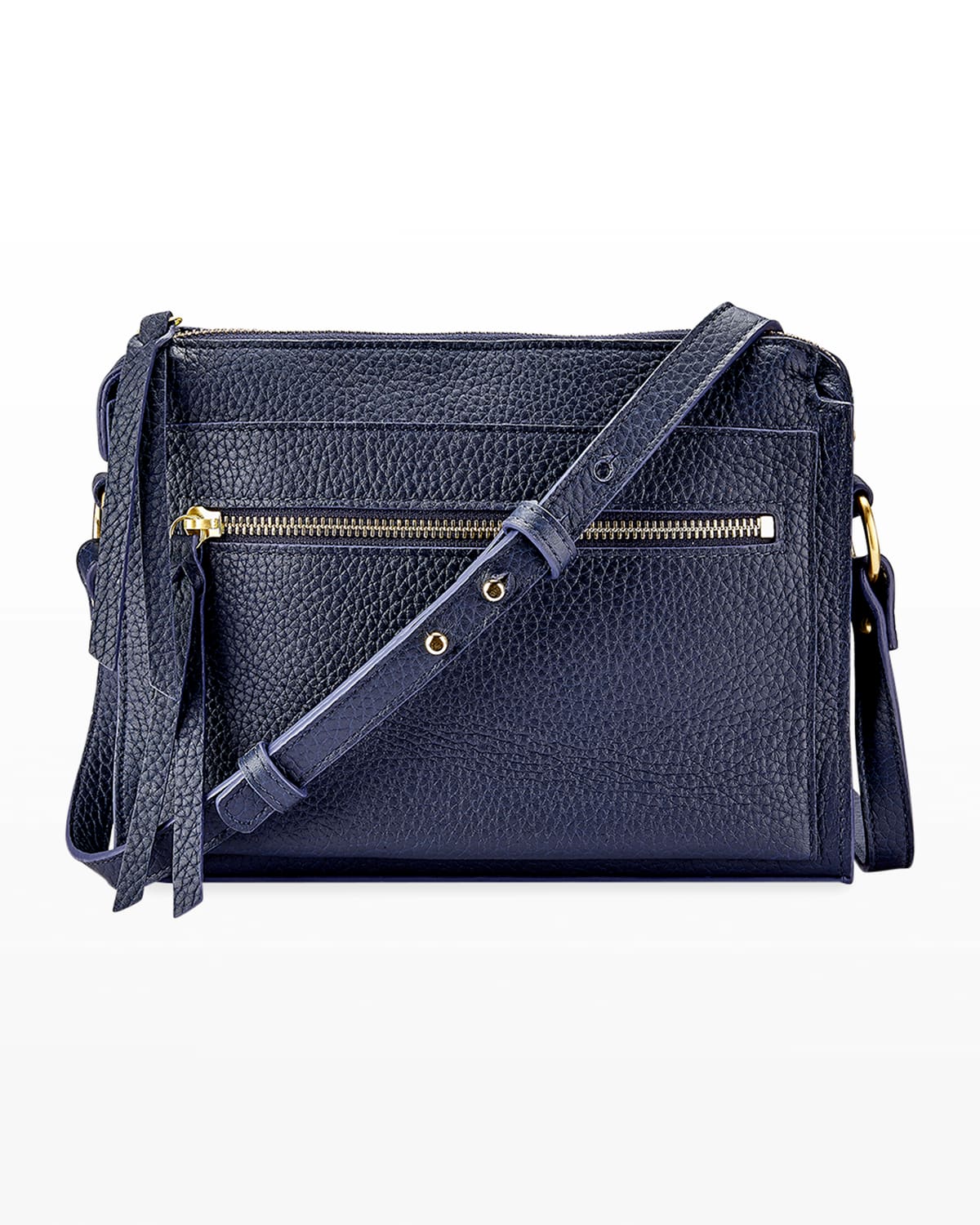 Gigi New York Whitney Pebbled Leather Crossbody Bag In Navy