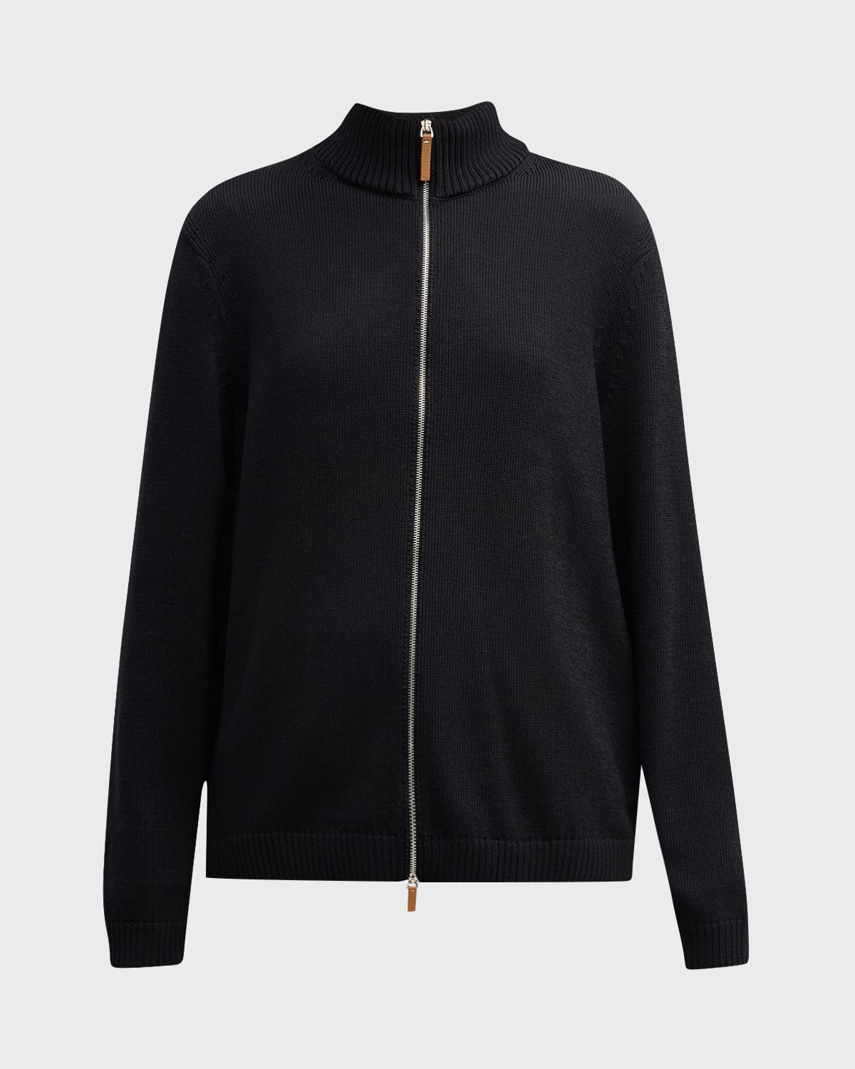 Shop Lafayette 148 Cotton/silk Tape Fitted Bomber Sweater In Black