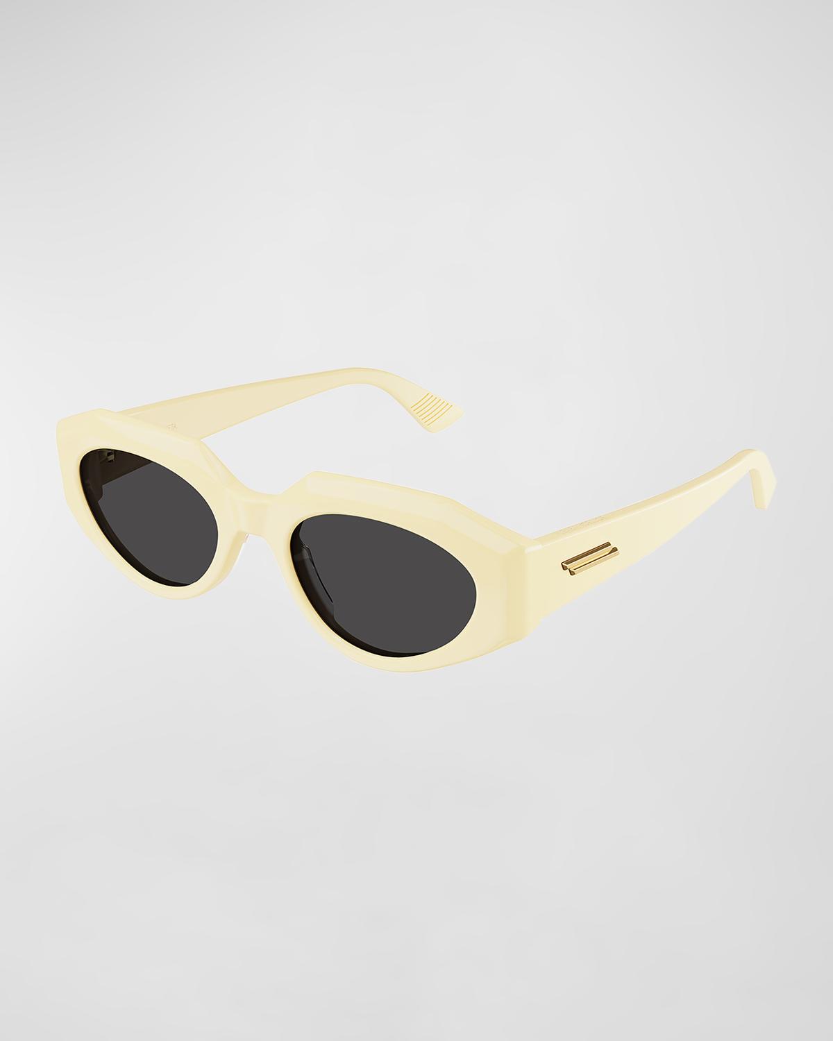 Bottega Veneta Bv1031s Acetate Sunglasses In Solid Yellow 