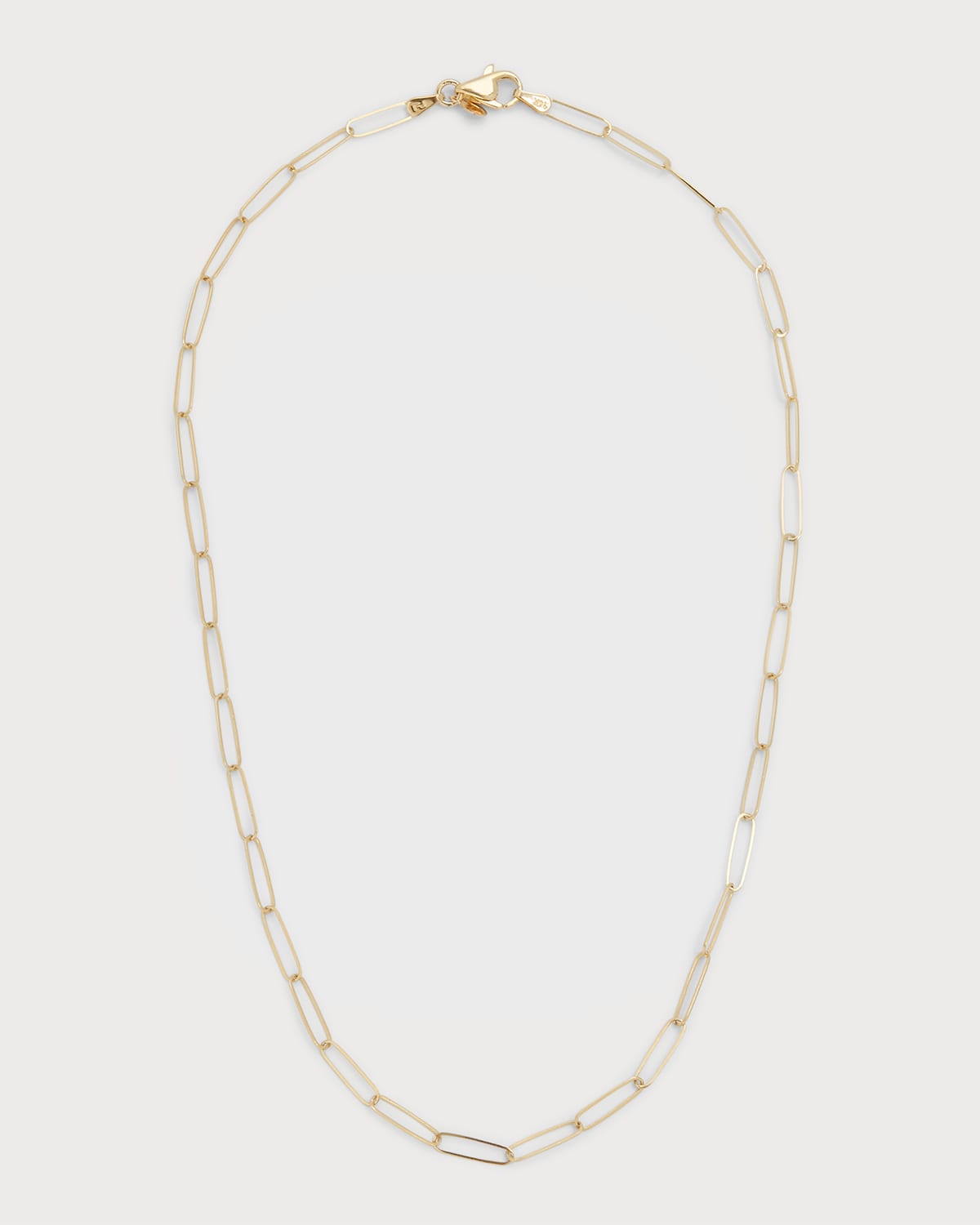 14k Gold Paper Clip Chain Necklace