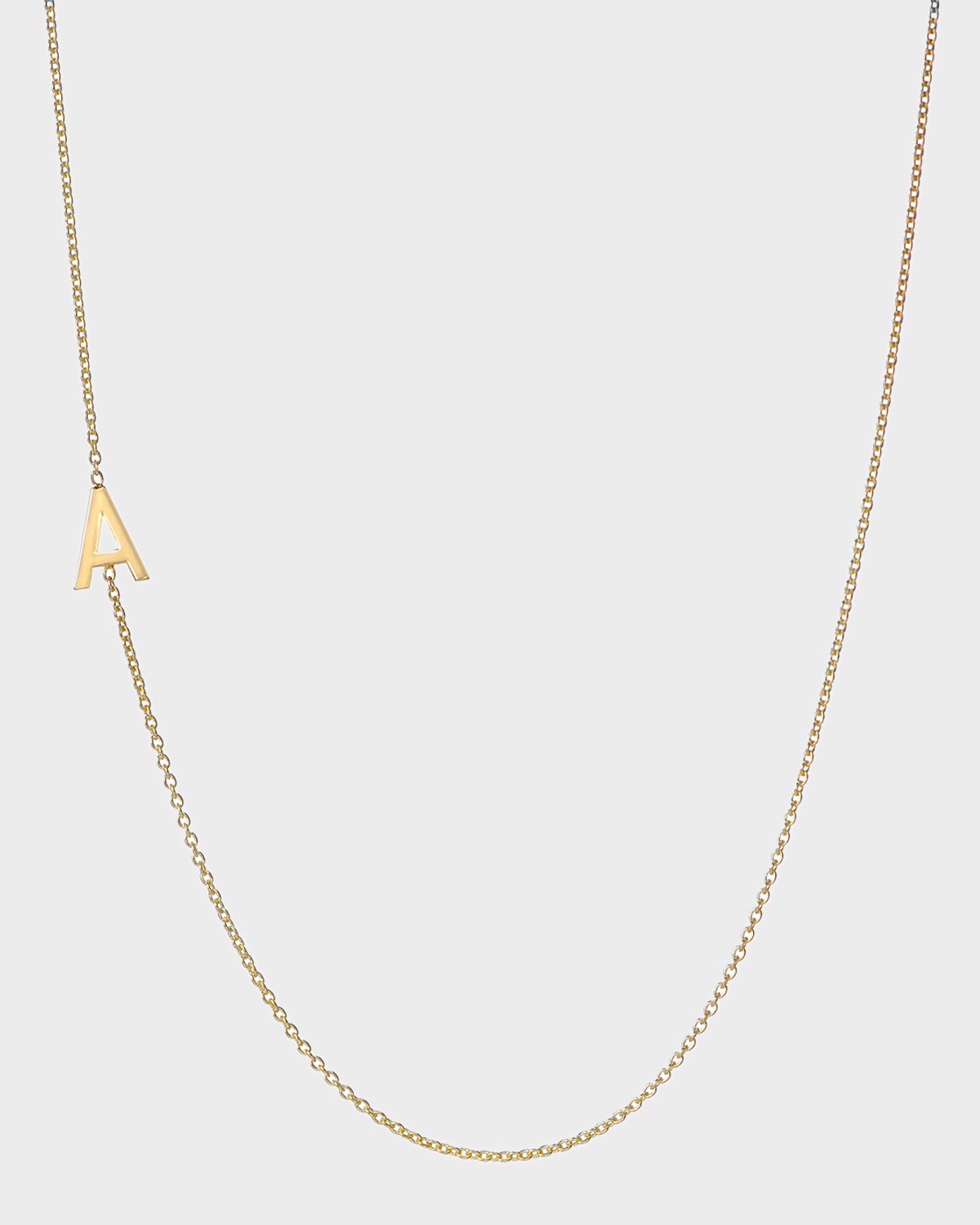Zoe Lev Jewelry 14k Yellow Gold Personalized Asymmetric Initial Necklace