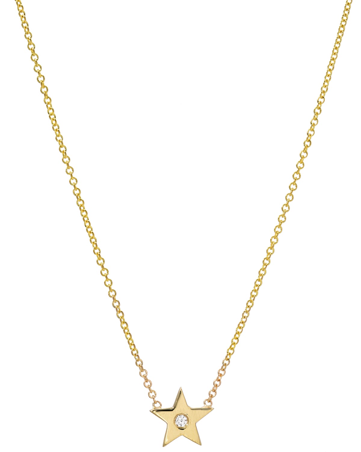 Zoe Lev Jewelry 14k Gold 1-diamond Star Necklace