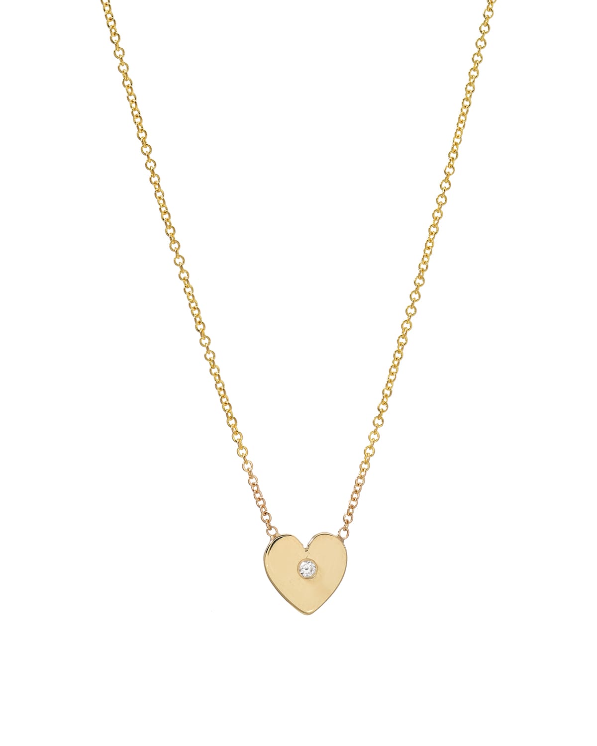 14k Gold 1-Diamond Heart Necklace