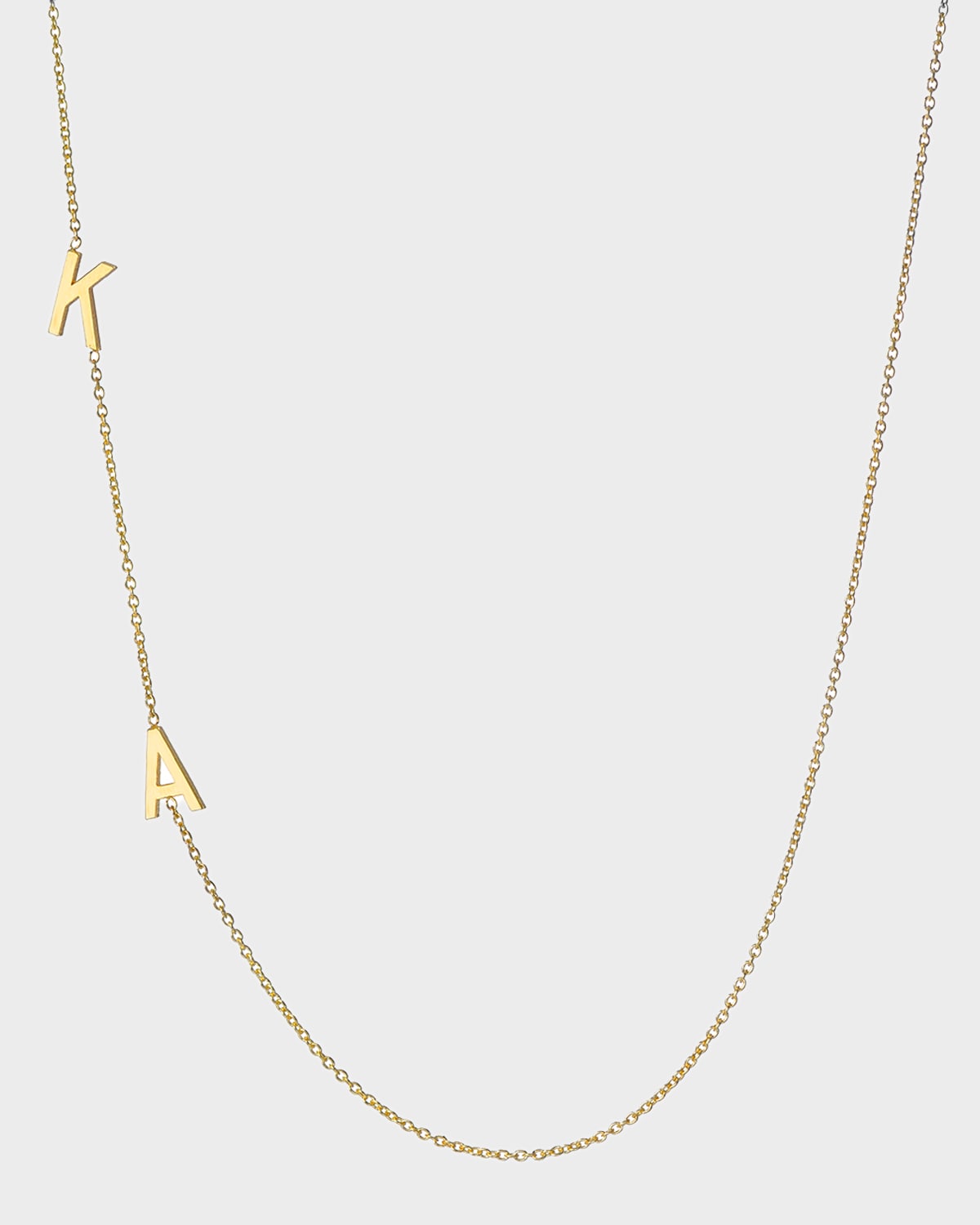 Zoe Lev Jewelry 14k Personalized 2-initial Asymmetric Necklace In Gold