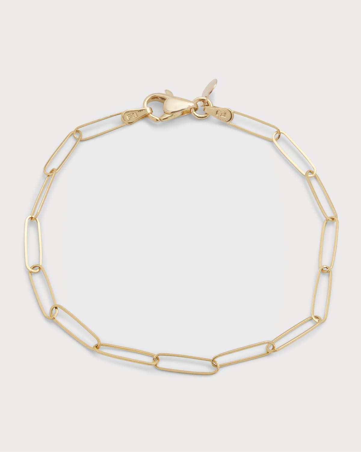 14k Gold Paper Clip Chain Bracelet