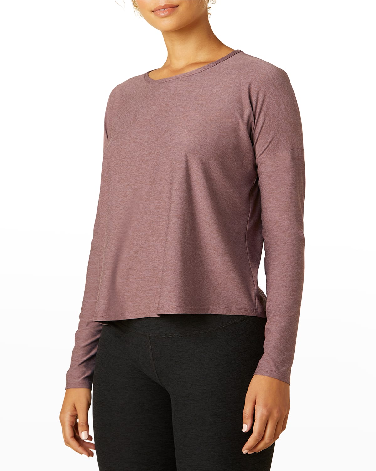 Beyond Yoga Morning Light Pullover in Currant Red Heather Smart Closet