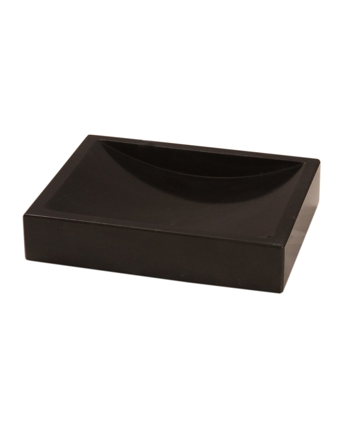 Marble Crafter Myrtus Collection Square Marble Soap Dish In Jet Black