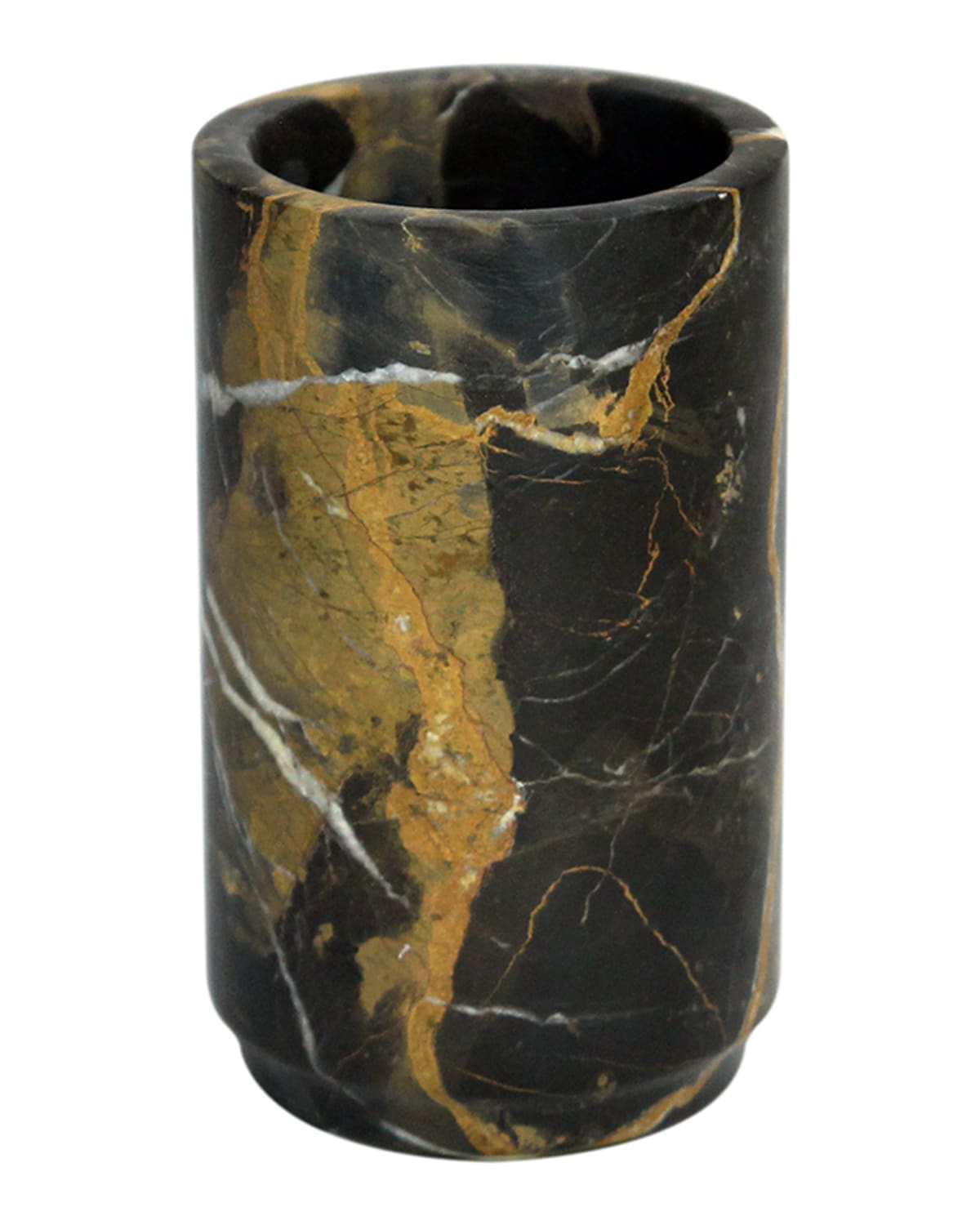 Marble Crafter Eris Collection Black And Gold Marble Tumbler In Black Gold