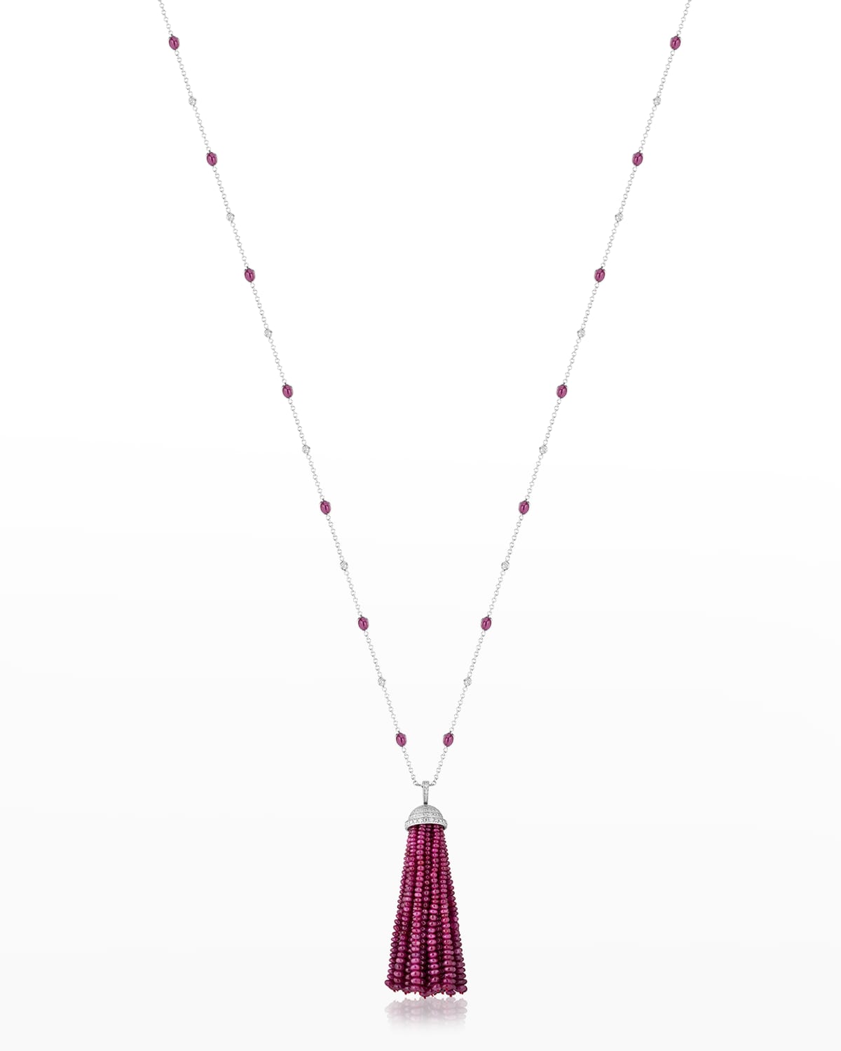 Andreoli Ruby And Diamond Tassel Necklace