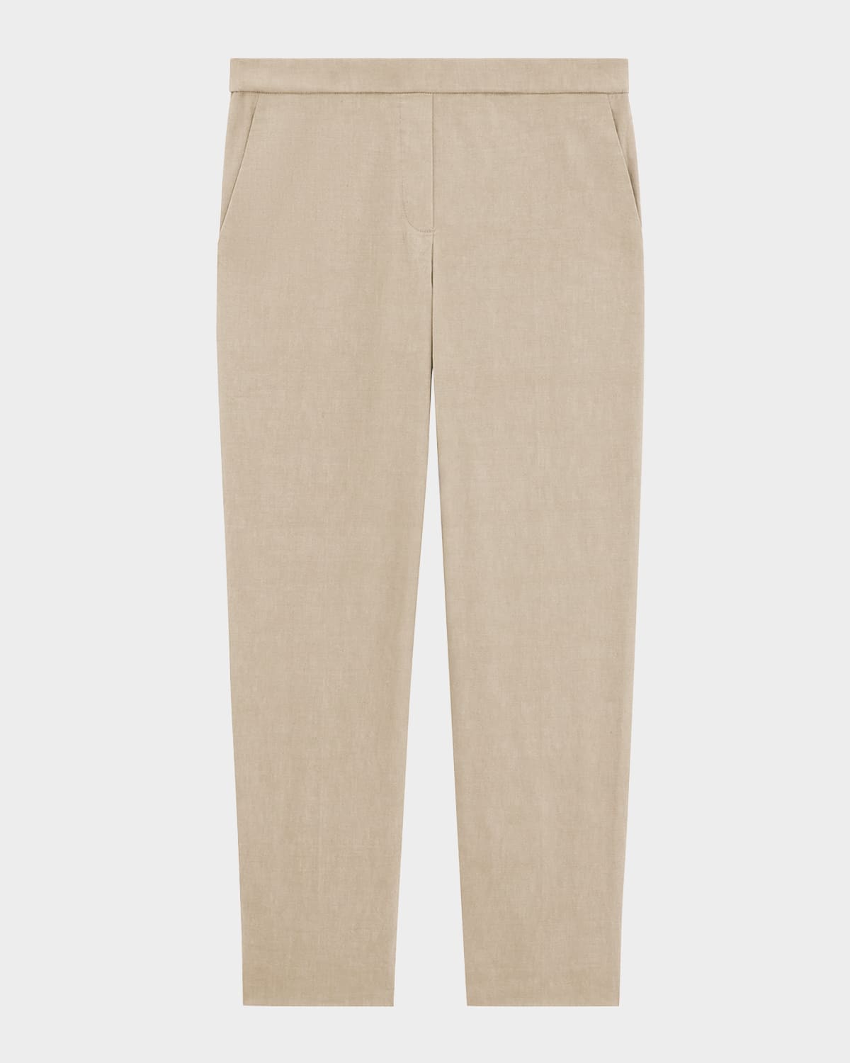 Treeca Good Linen Cropped Pull-On Ankle Pants