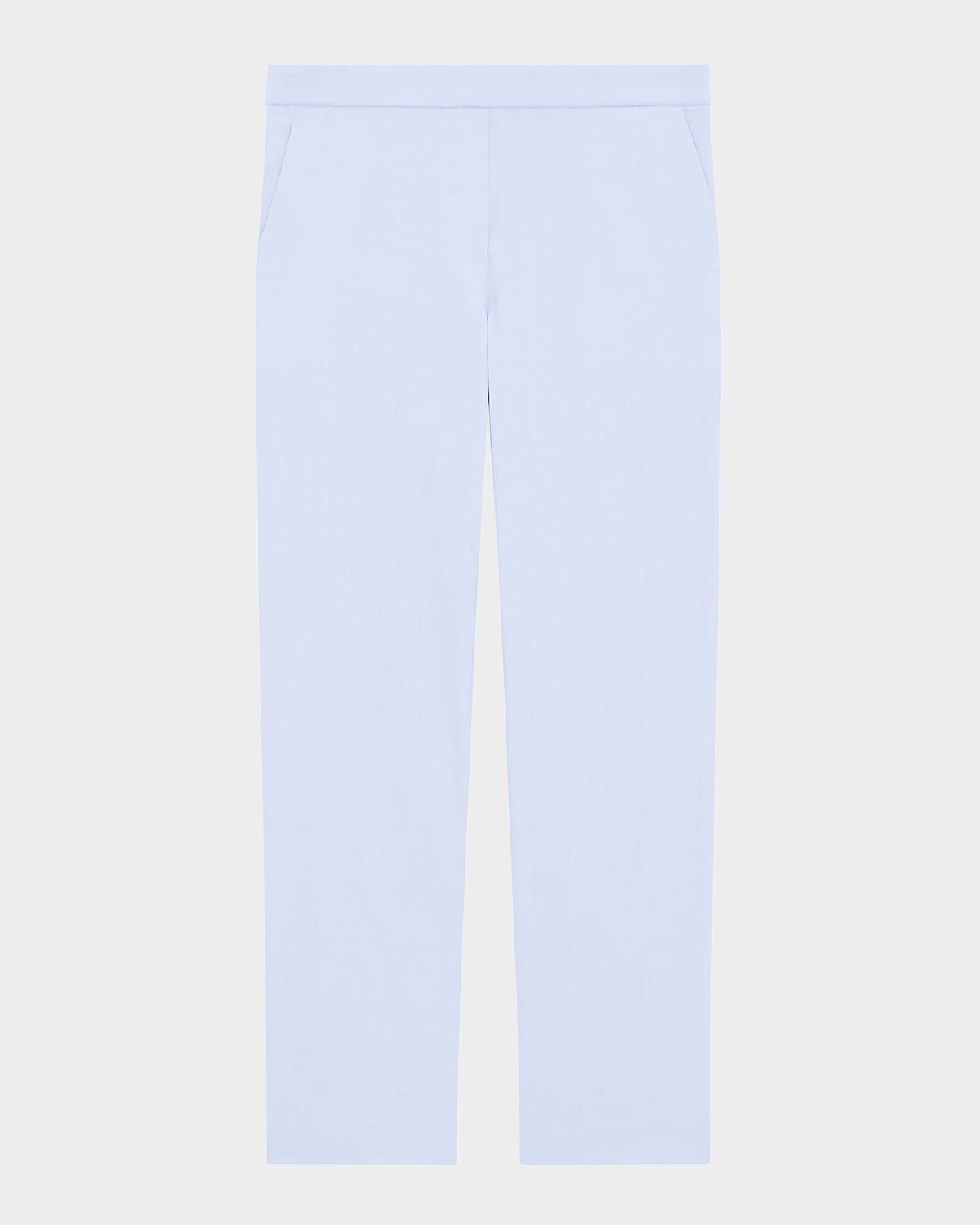 Theory Treeca Good Linen Cropped Pull-on Ankle Pants In Pearl Blue