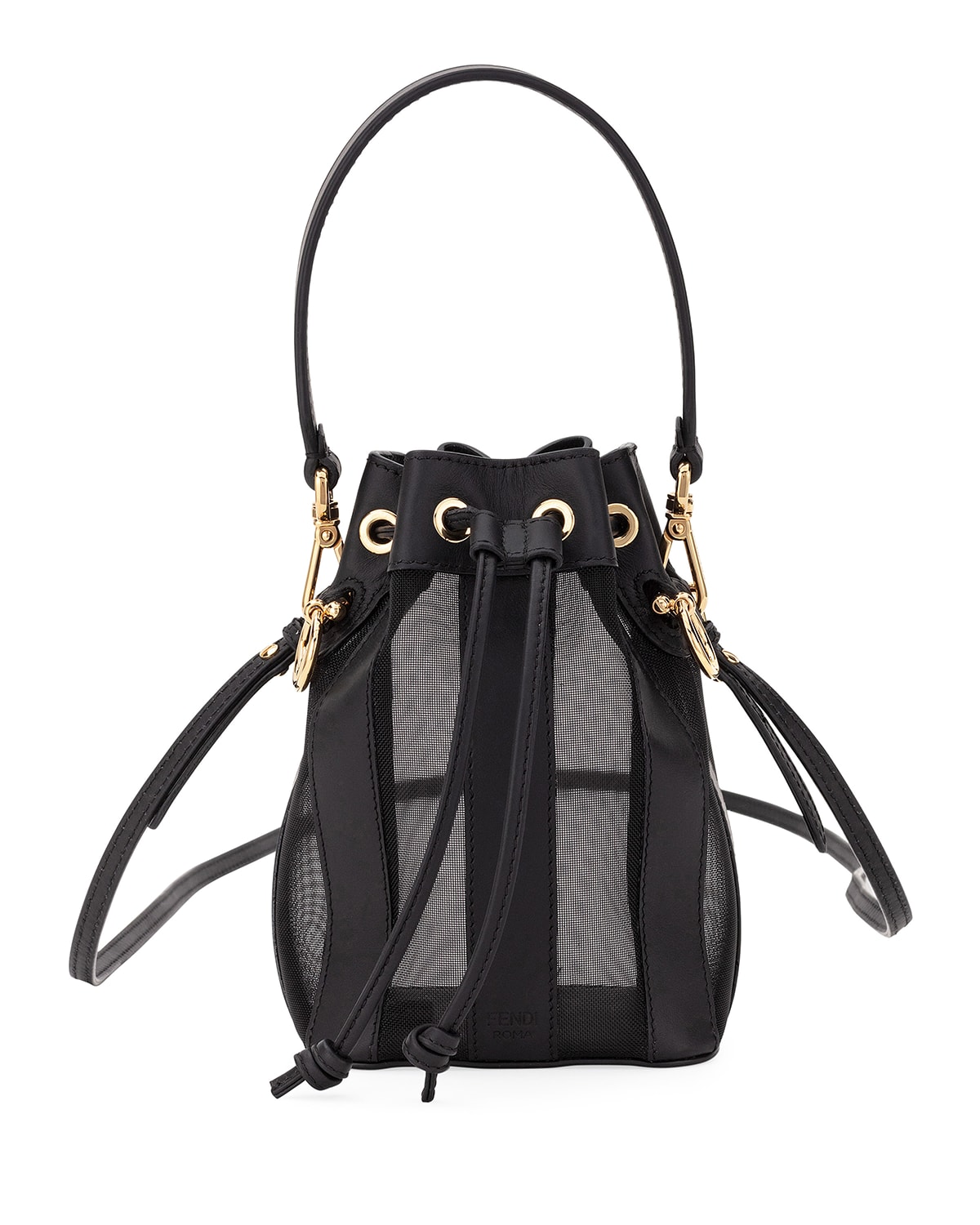Fendi Mon Tresor Mini Leather Mesh Bucket Bag Smart Closet