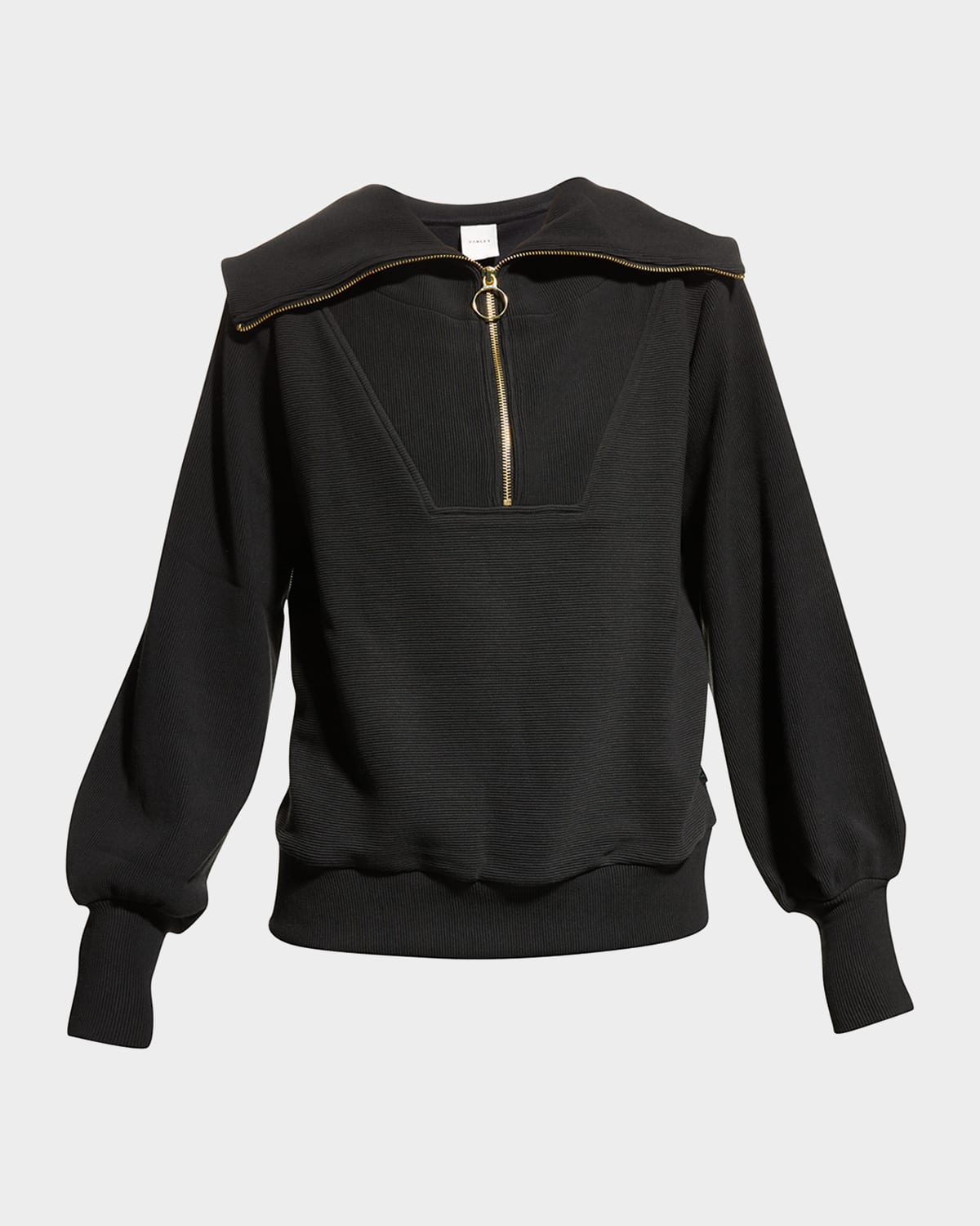 Shop Varley Vine Oversized 1/2-zip Pullover Sweatshirt In Black