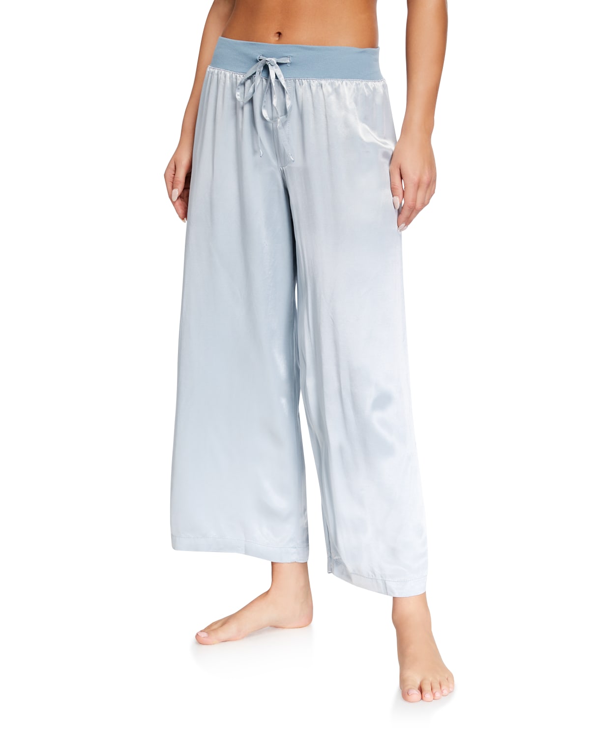 PJ HARLOW JOLIE SATIN CROP LOUNGE PANTS,PROD228750230