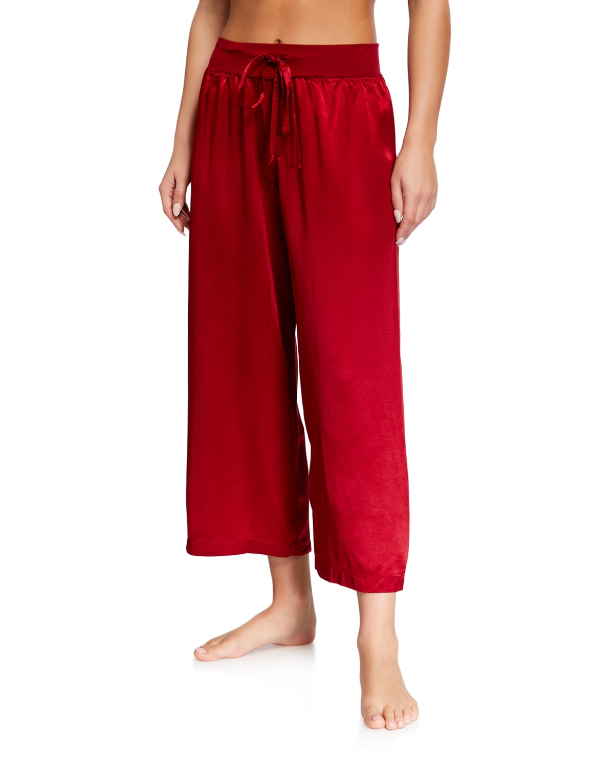 PJ HARLOW JOLIE SATIN CROP LOUNGE PANTS,PROD228750230