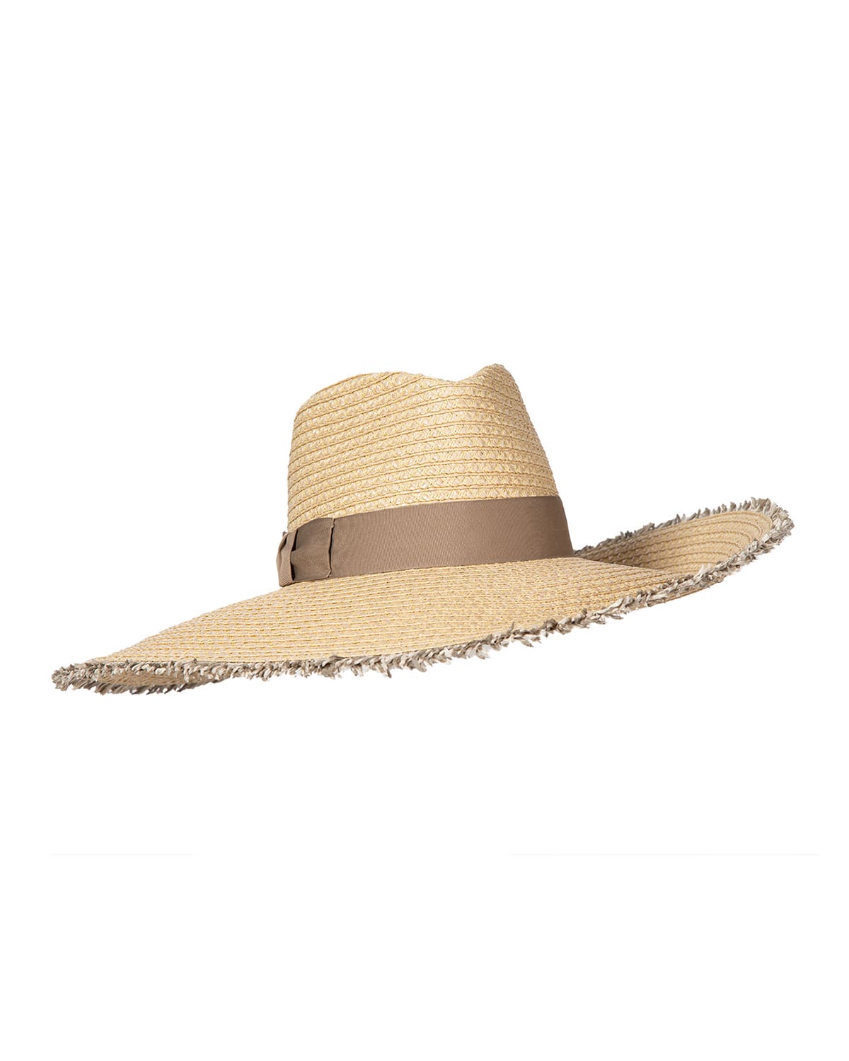 Eric Javits Caroline Oversized Fringe Fedora Hat In Flax Mix