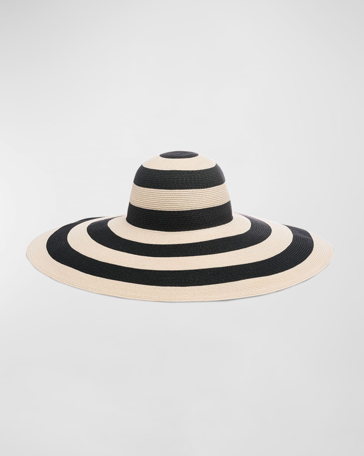 Shop Eugenia Kim Sunny Striped Wide-brim Hat In White/black