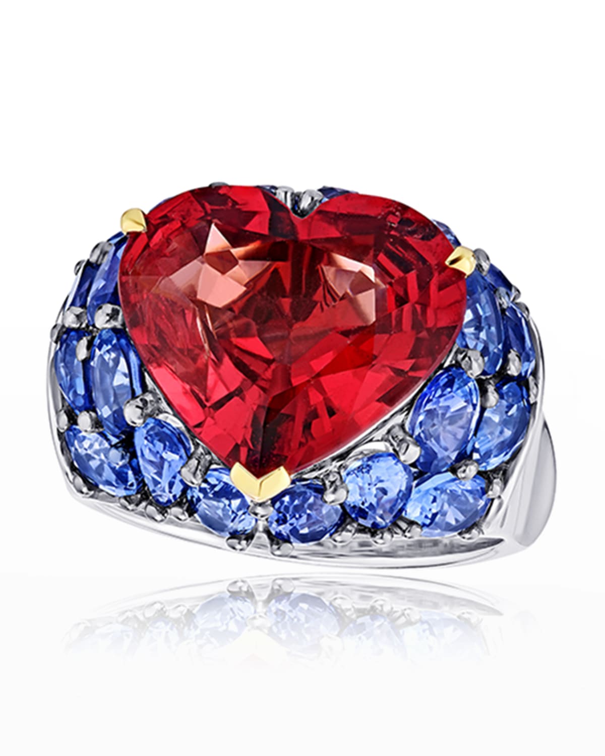 Alexander Laut Red Spinel and Blue Sapphire Ring, Size 6.5
