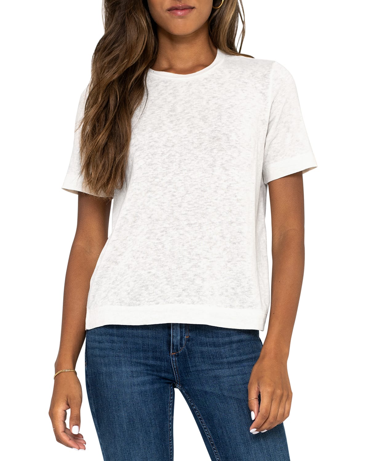 Sol Angeles Eco Slub Wide-hem Tee In Ecru