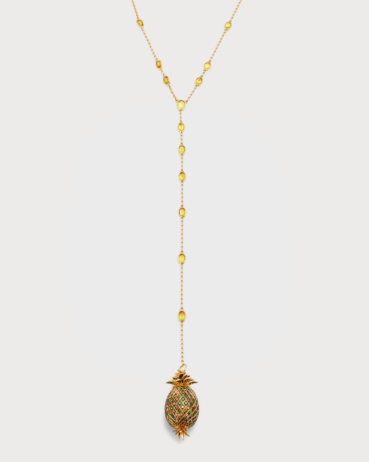 Alexander Laut 18k Sapphire and Tsavorite Pineapple Y-Necklace