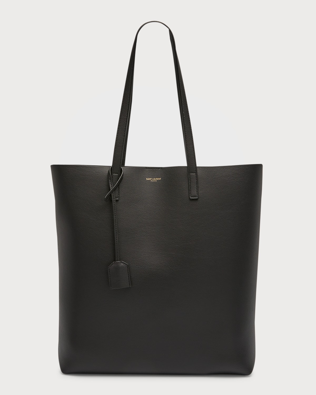 Saint Laurent Leather Shopper Tote Bag In 2826 Greyish Brow